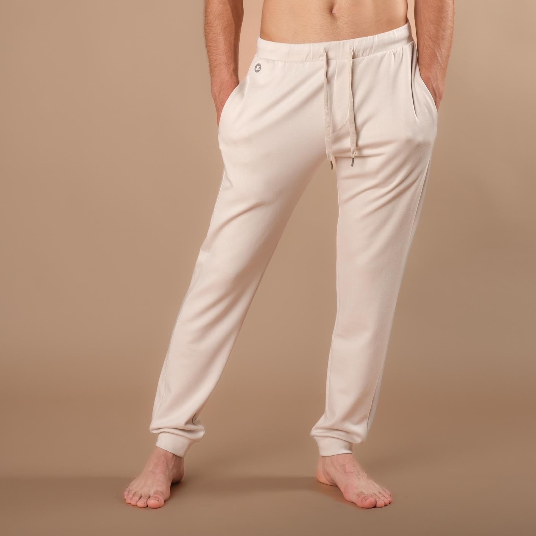 Herren Yoga Jogging-Hose Sweatpants ecru