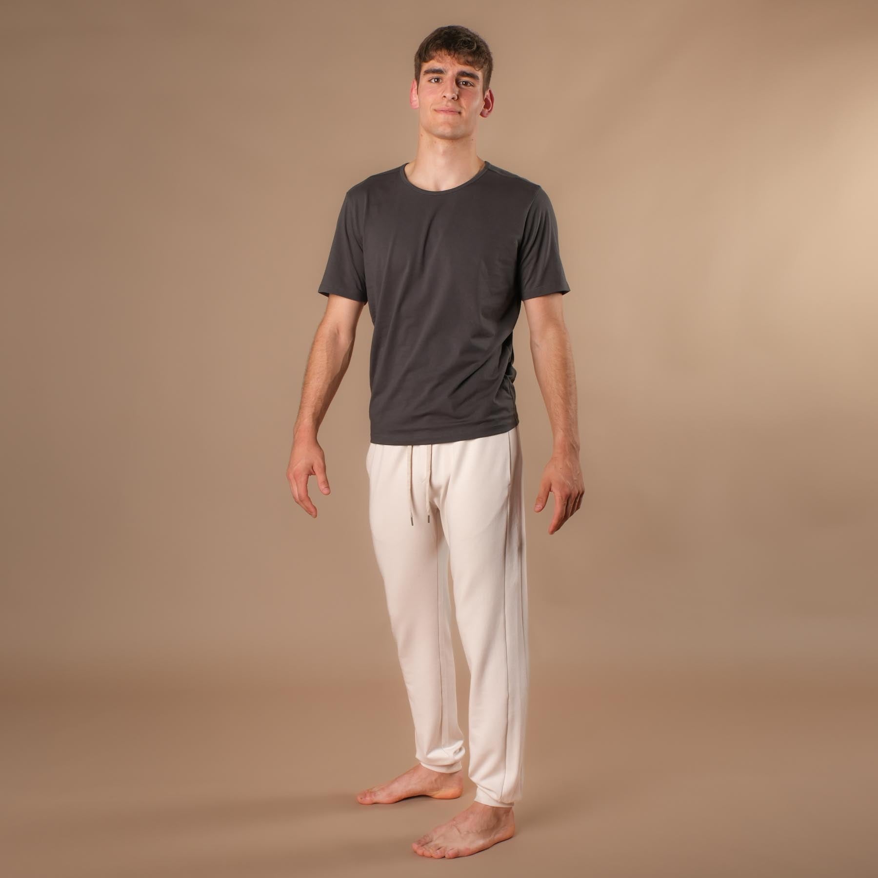 Herren Yoga Jogging-Hose Sweatpants ecru