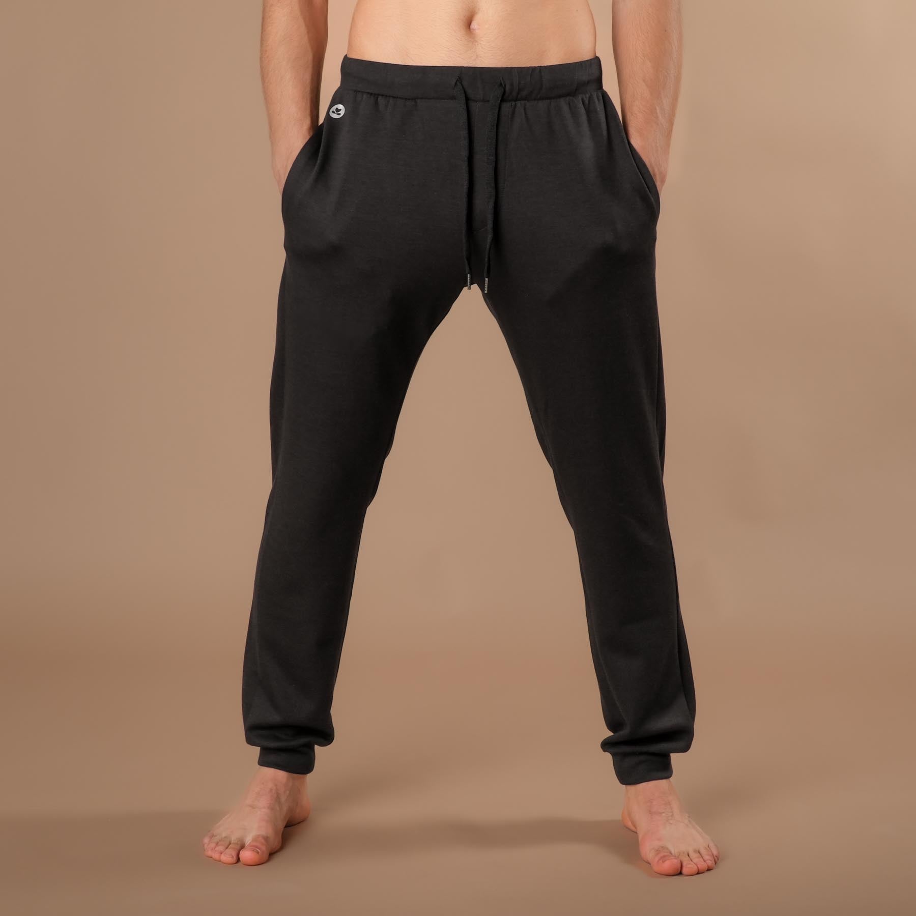 Herren Yoga Jogging-Hose Sweatpants schwarz