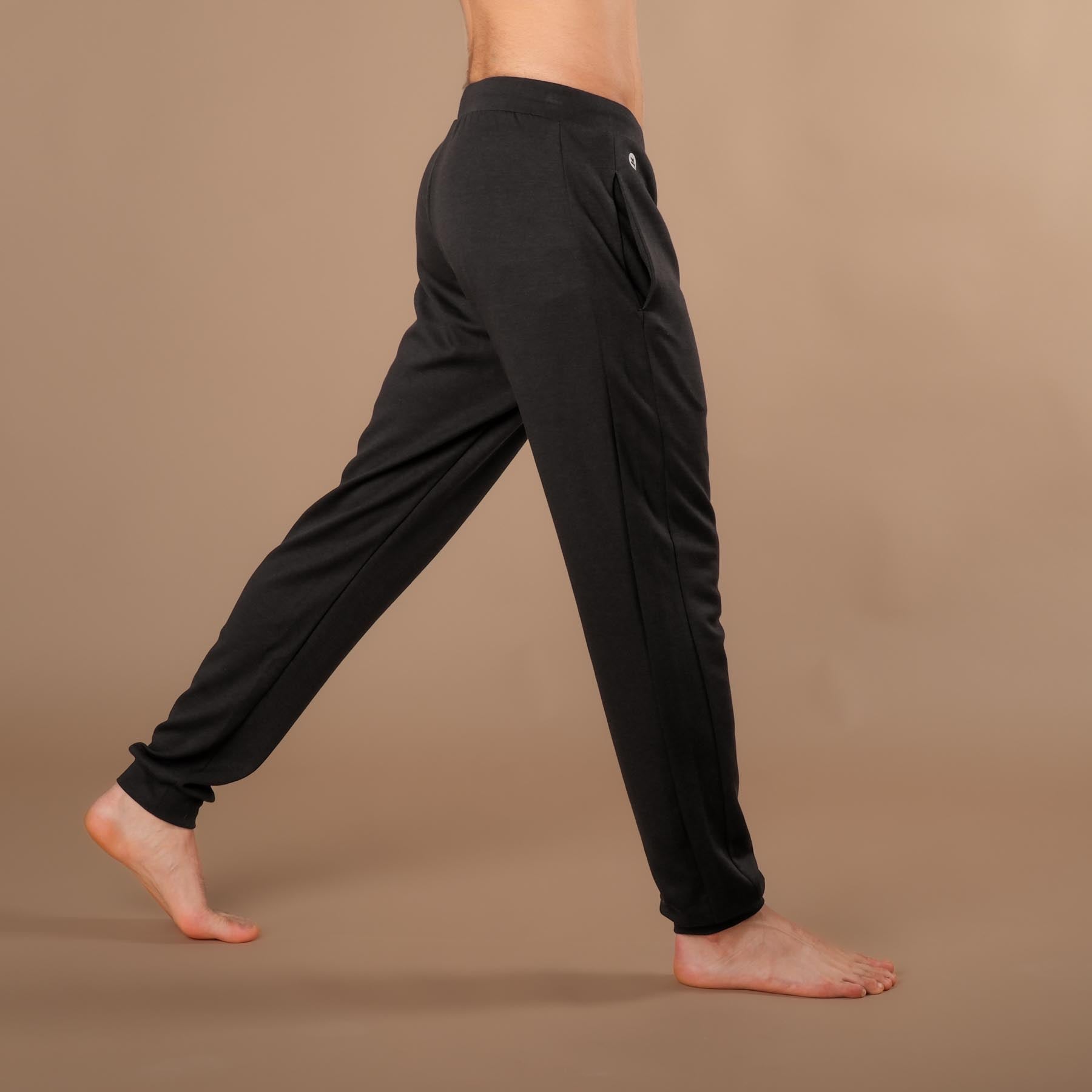 Herren Yoga Jogging-Hose Sweatpants schwarz