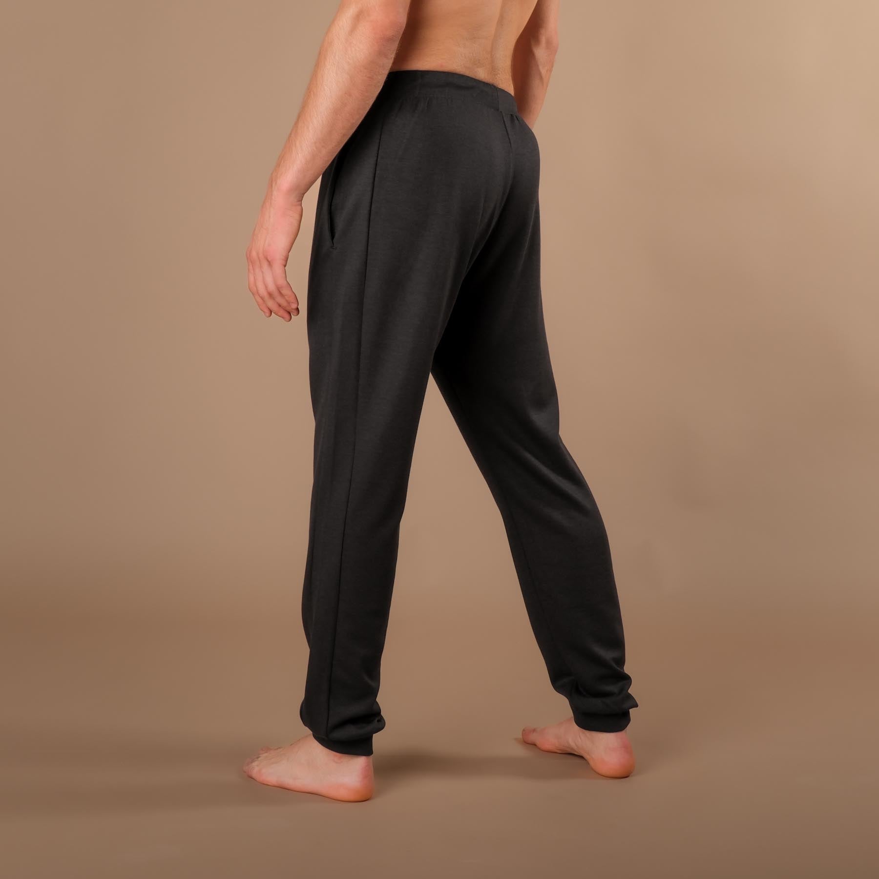 Herren Yoga Jogging-Hose Sweatpants schwarz