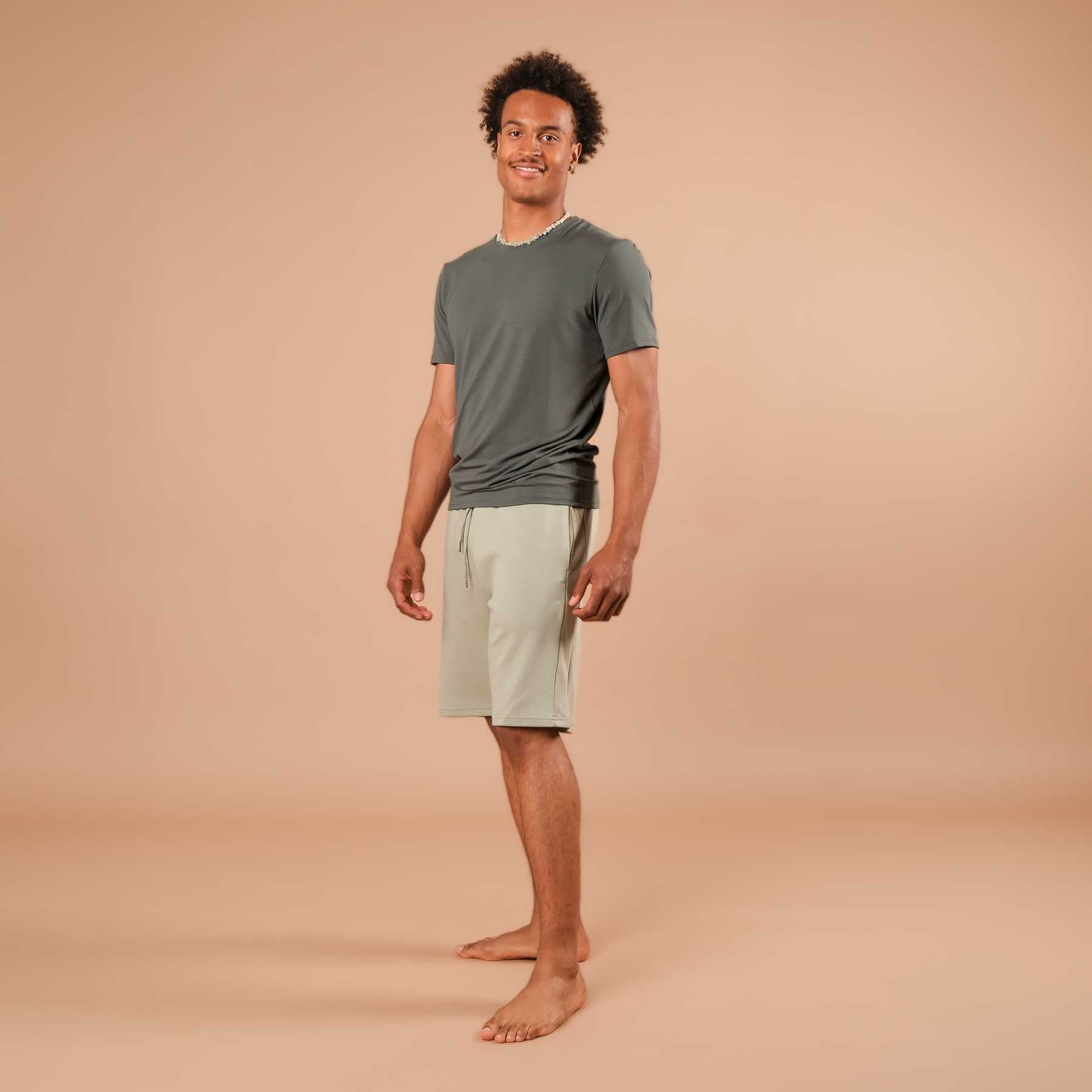 Herren Yoga Shorts jade-gruen