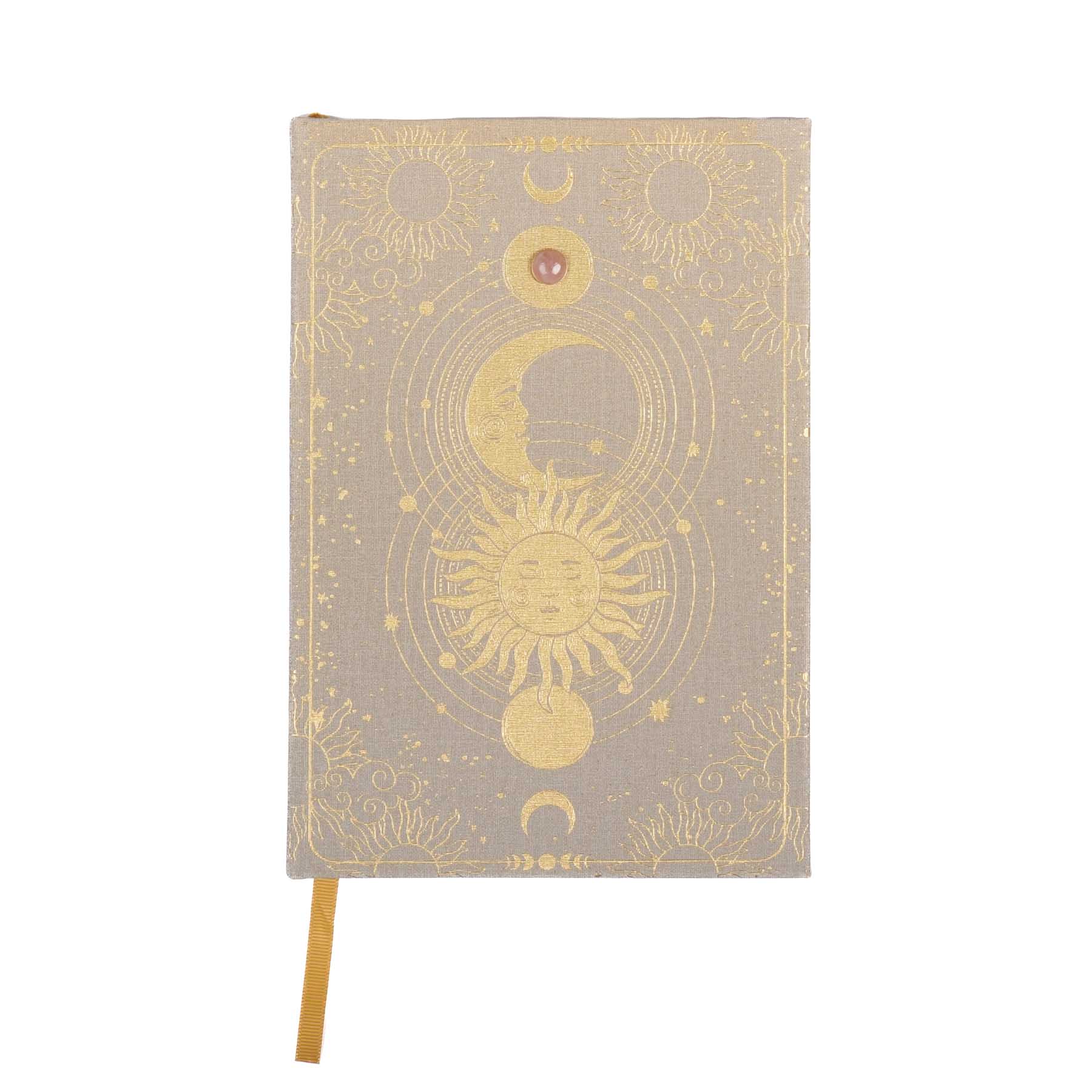 Yoga Journal Notizbuch mit Edelstein sand