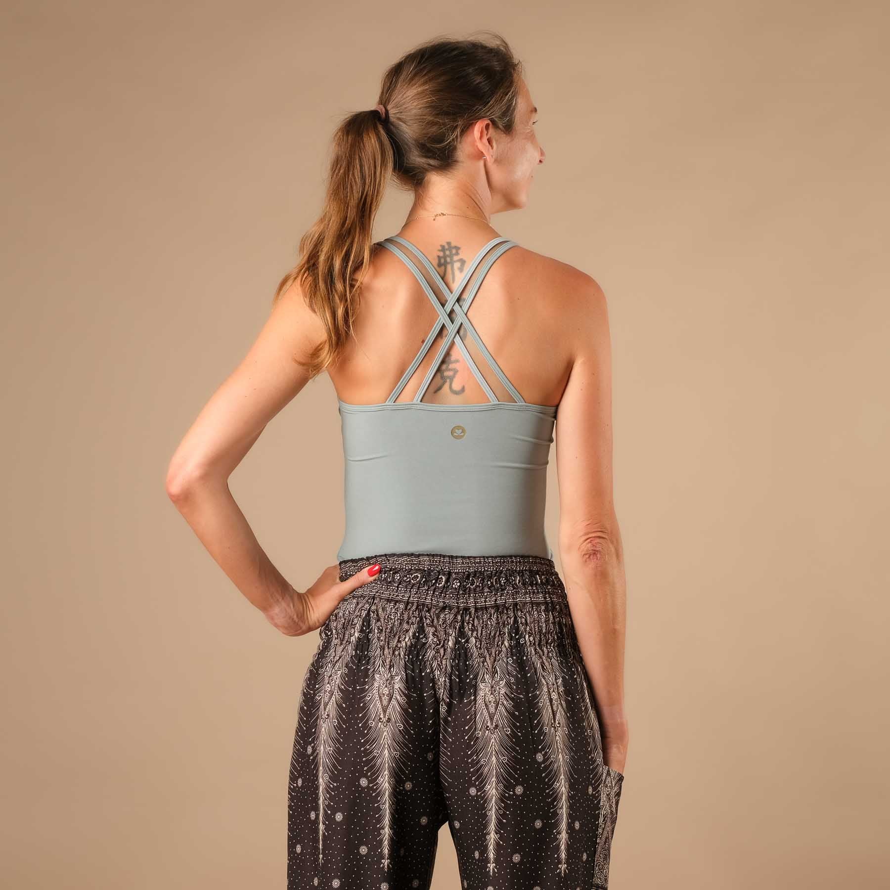 Yoga Tank Top Joy lang made in Switzerland green-water