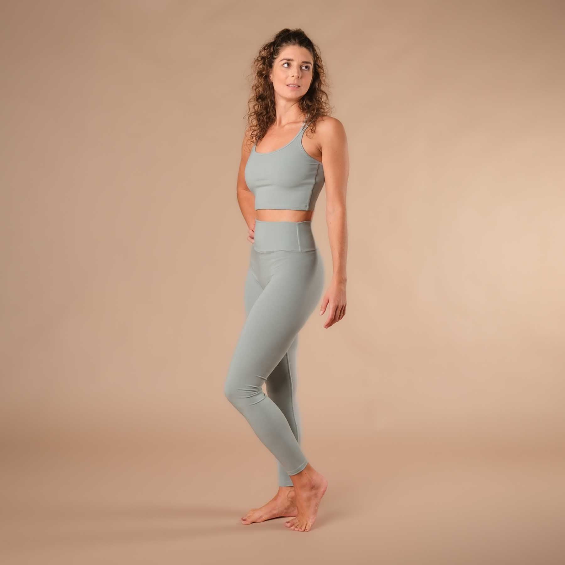 Nachhaltige Yoga Leggings Comfy super weich, in der Schweiz hergestellt green-water