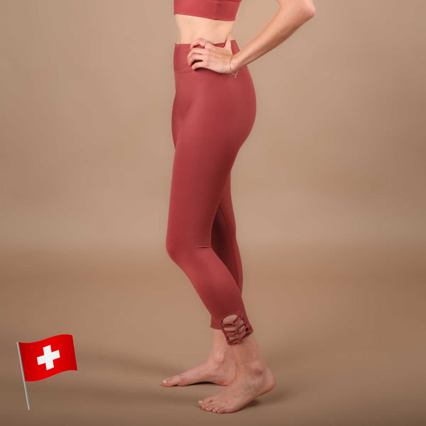 Yoga Leggings 7/8 Eco Mare in der Schweiz hergestellt aus recyceltem Econyl Stoff terracotta