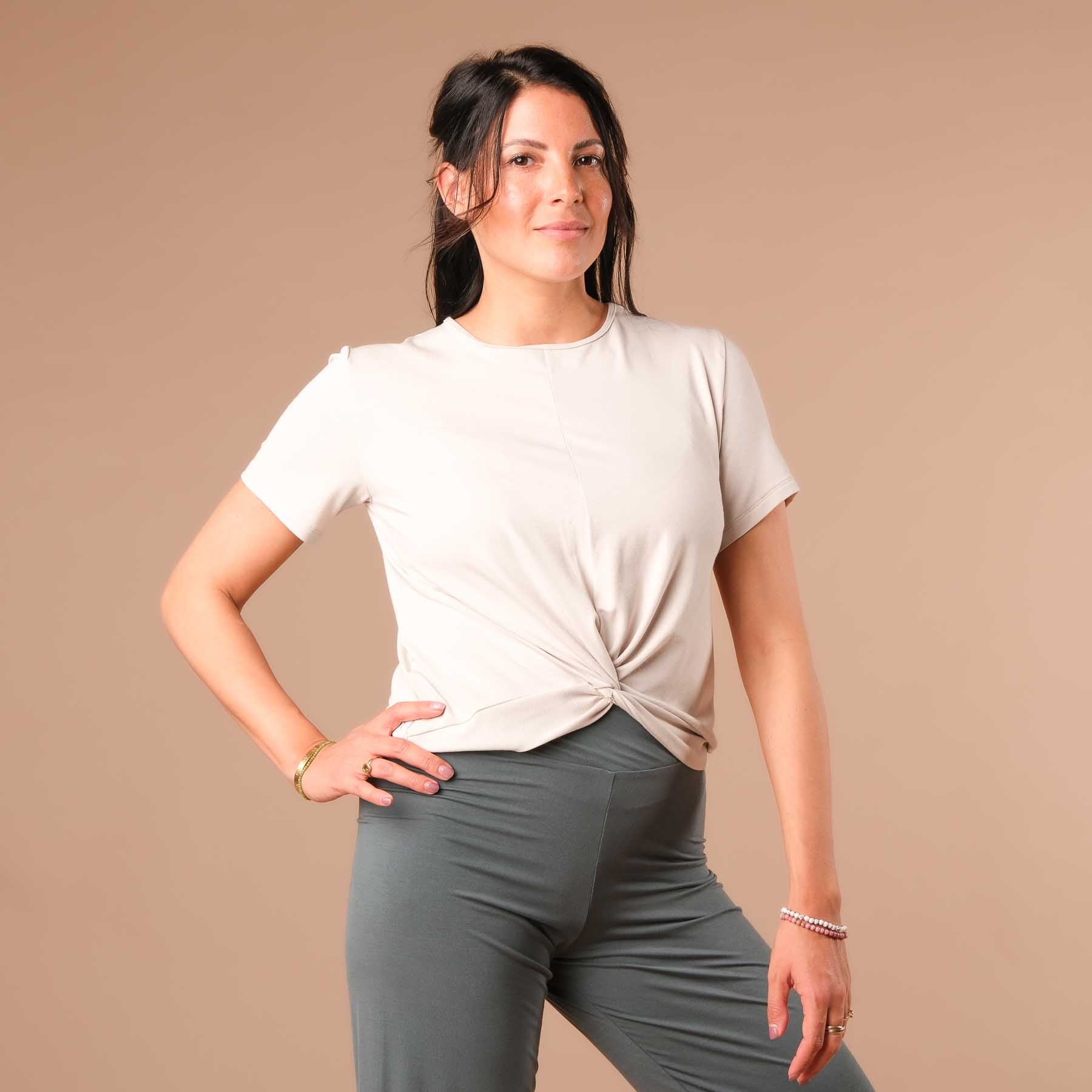 Yoga Schlingtop Classy kurzarm sand