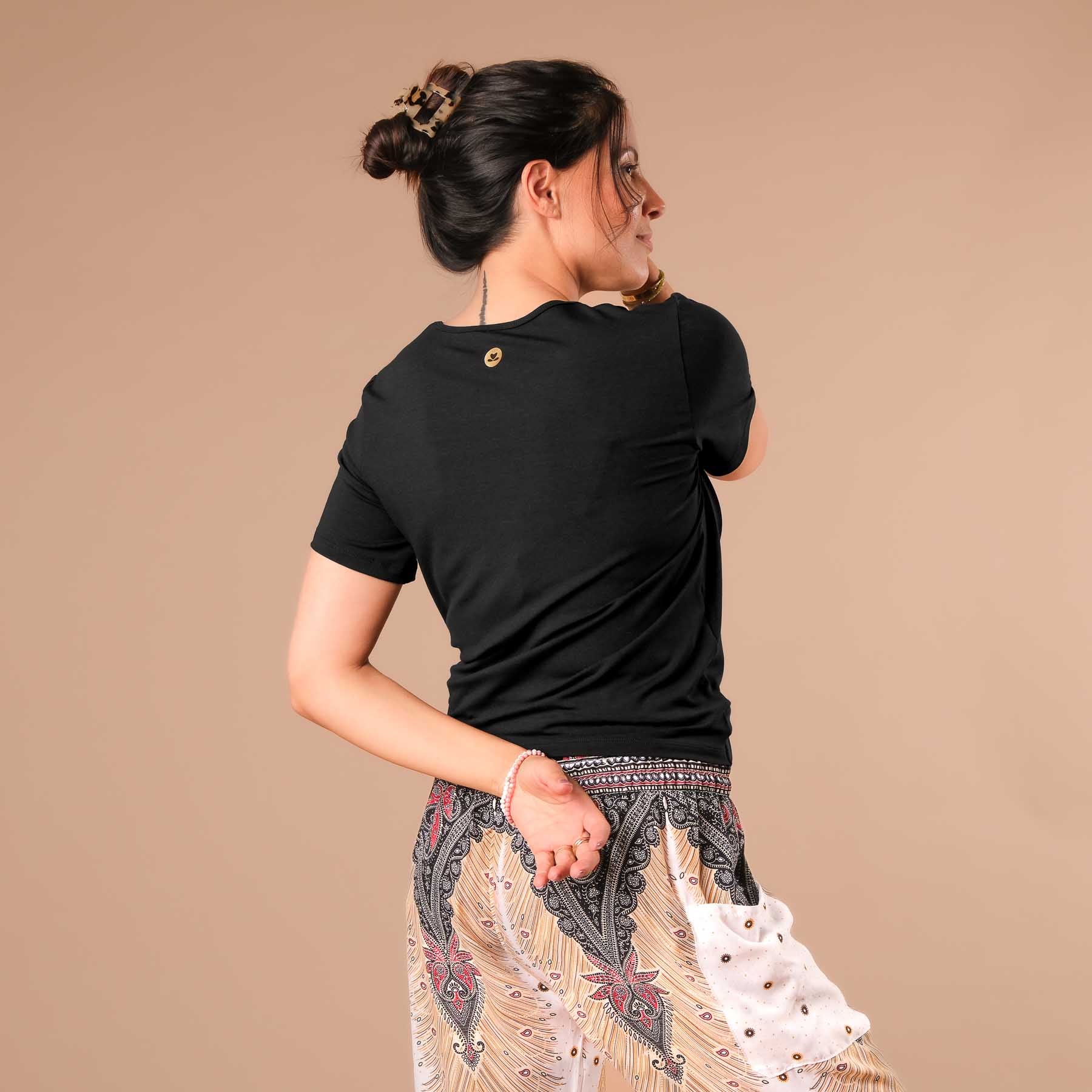Yoga Schlingtop Classy kurzarm schwarz