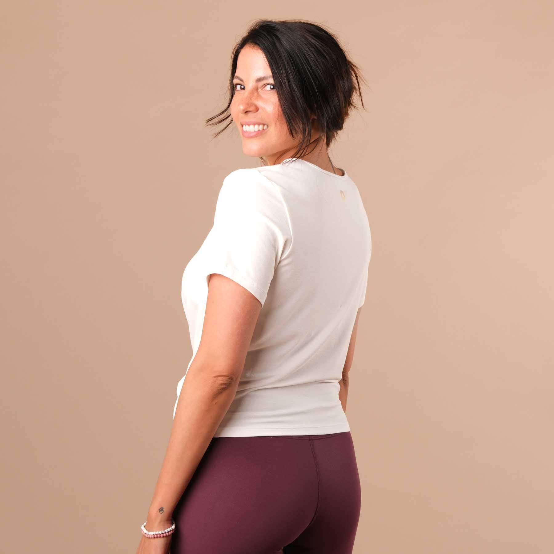 Yoga Schlingtop Classy kurzarm weiss