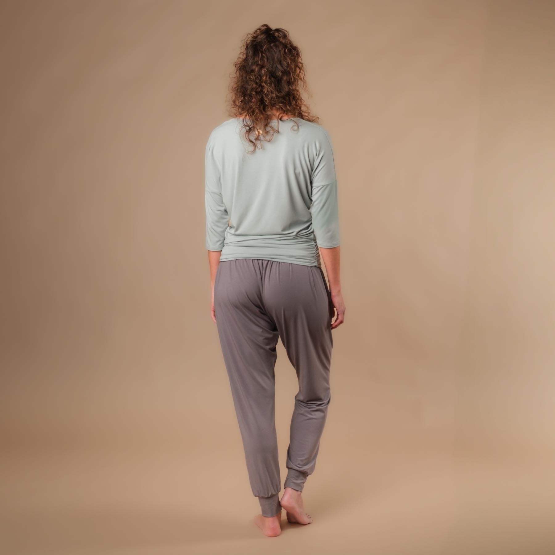 Yoga Shirt Comfy 3/4 Arm, in der Schweiz hergestellt, weichster Stoff, green-water