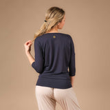 Yoga Shirt Comfy 3/4 Arm, in der Schweiz hergestellt, weichster Stoff, navy blau