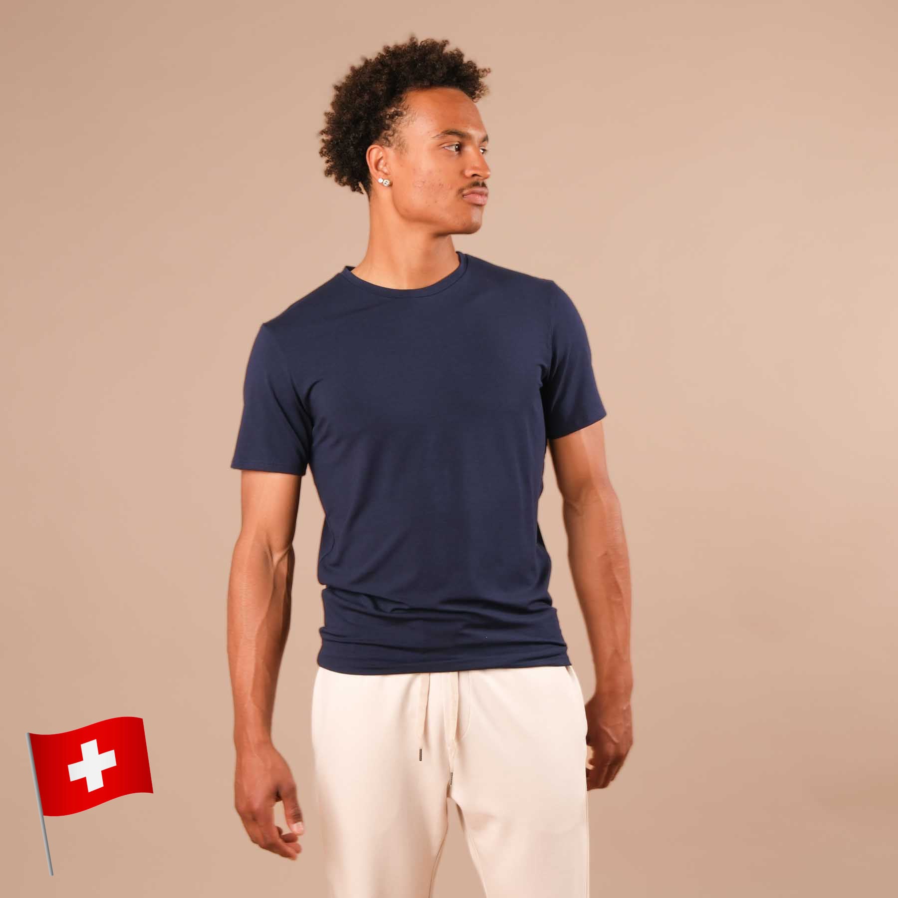 Herren Yoga Shirt Classy kurzarm marine 