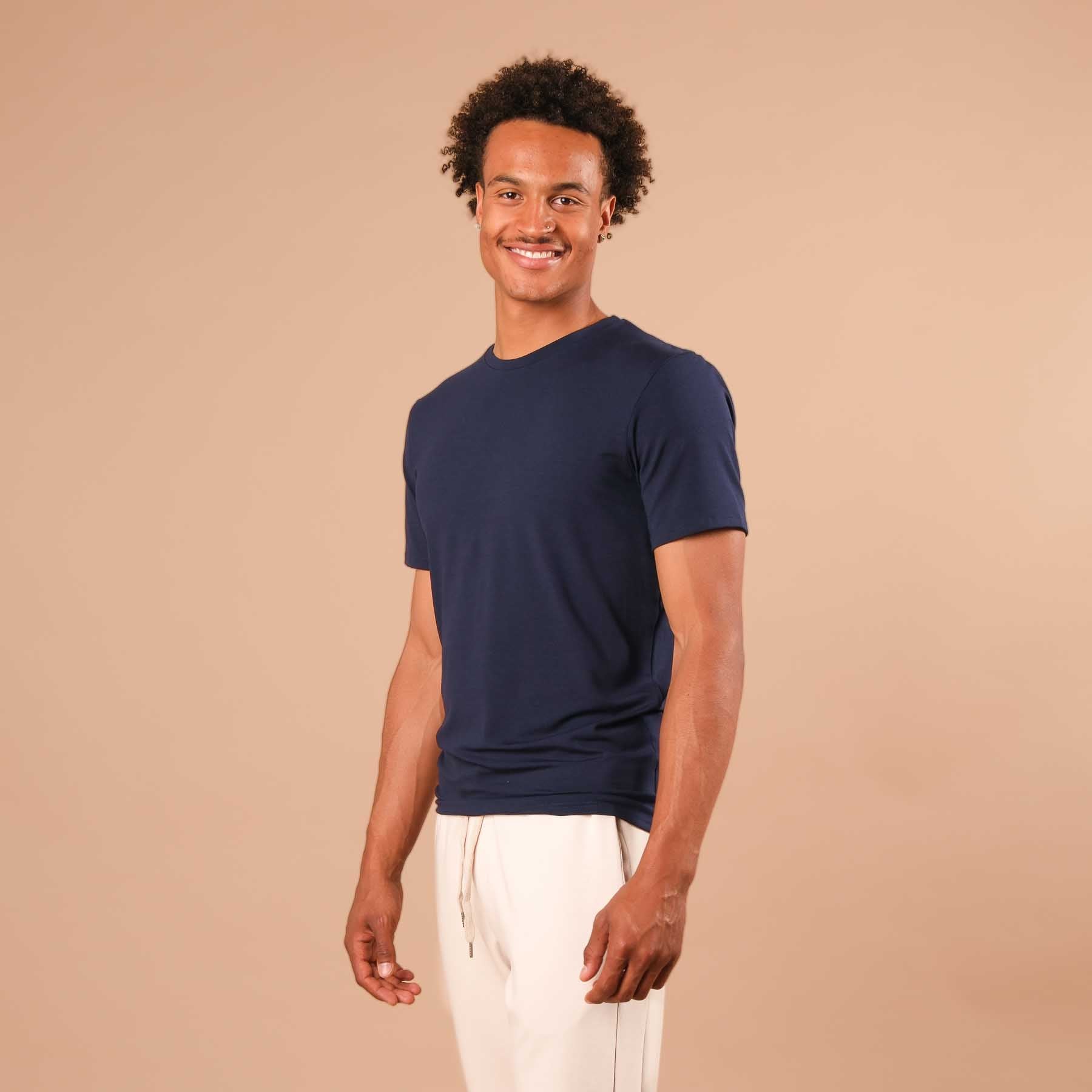 Herren Yoga Shirt Classy kurzarm marine 