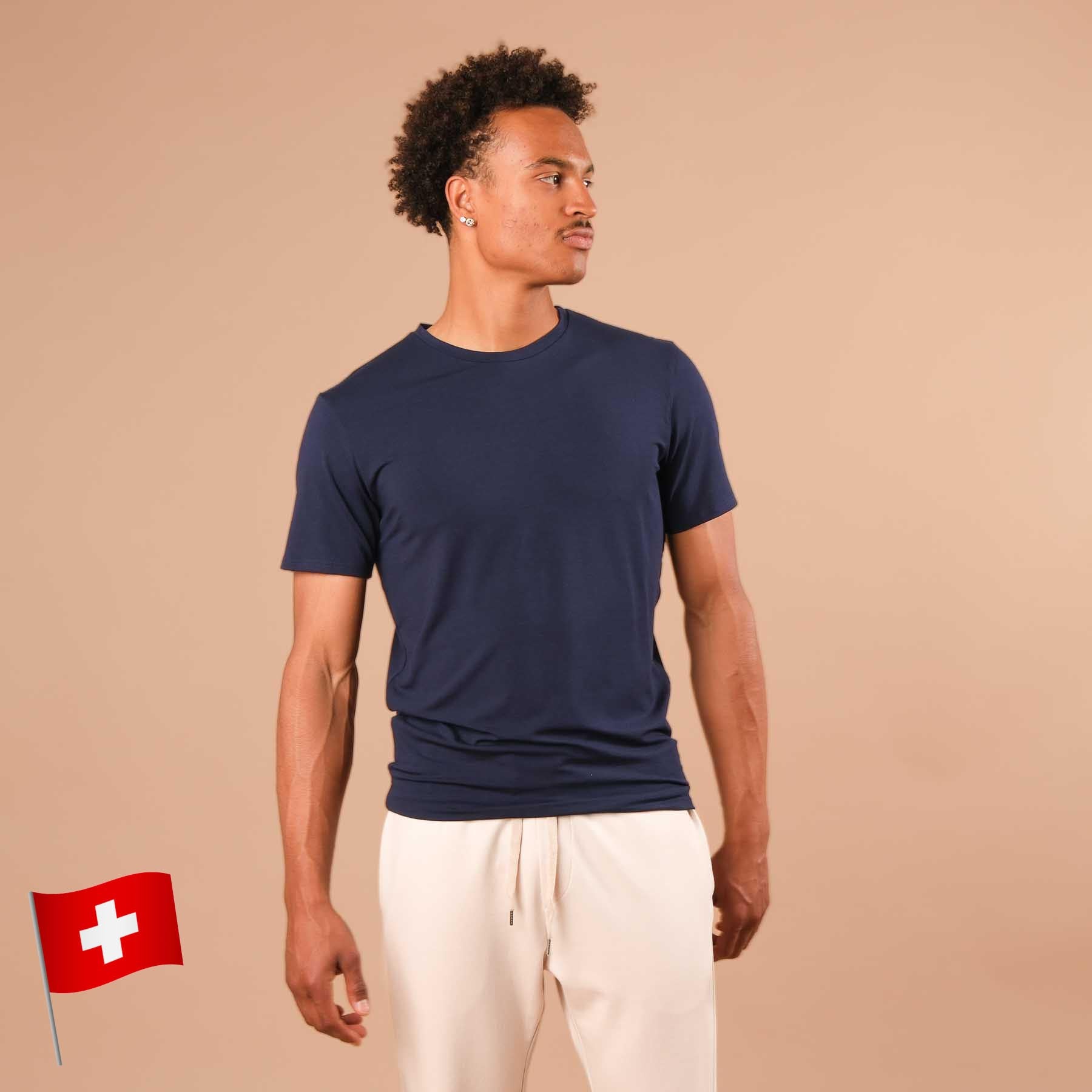 Herren Yoga Shirt Classy kurzarm marine 