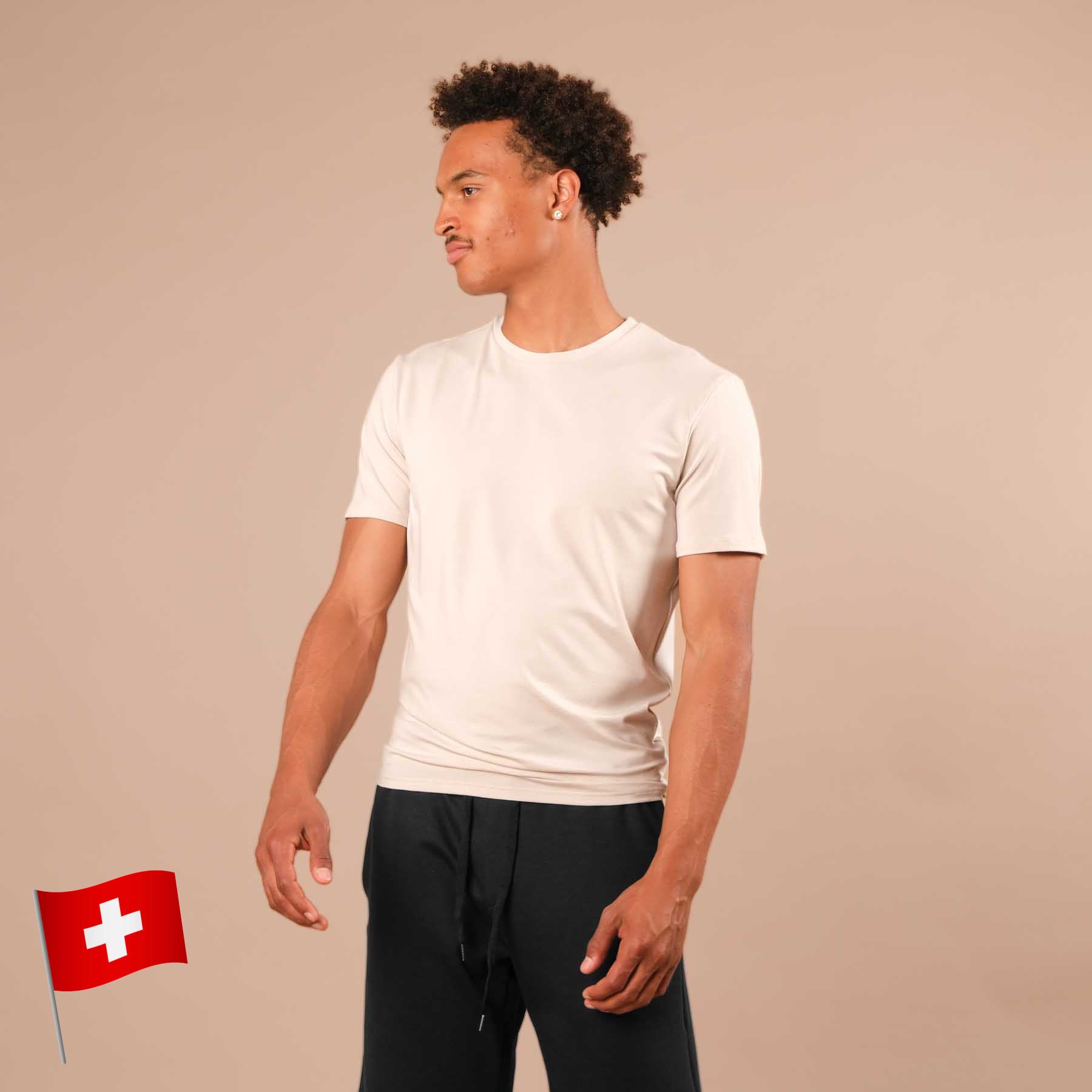 Herren Yoga Shirt Classy kurzarm sand