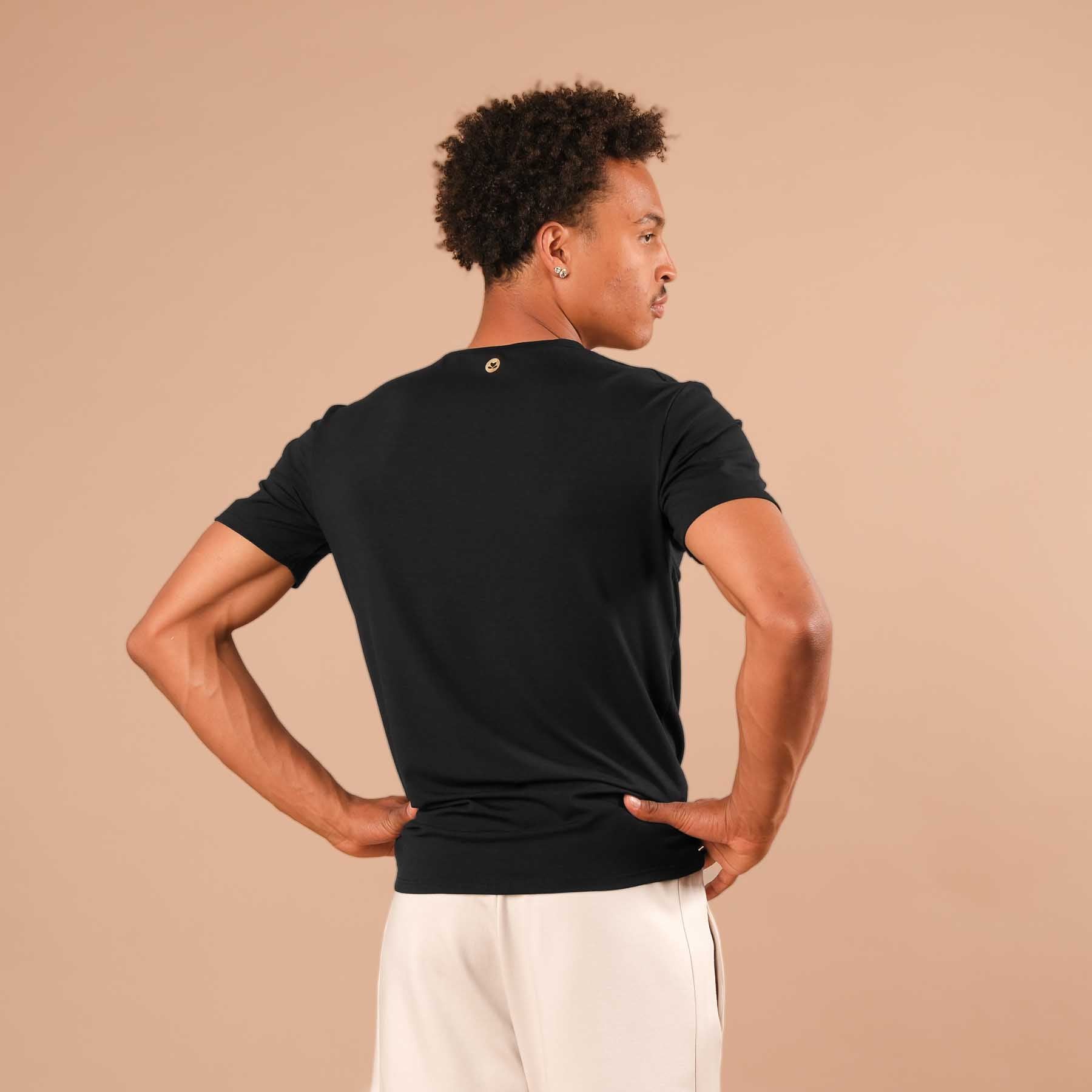 Herren Yoga Shirt Classy kurzarm schwarz