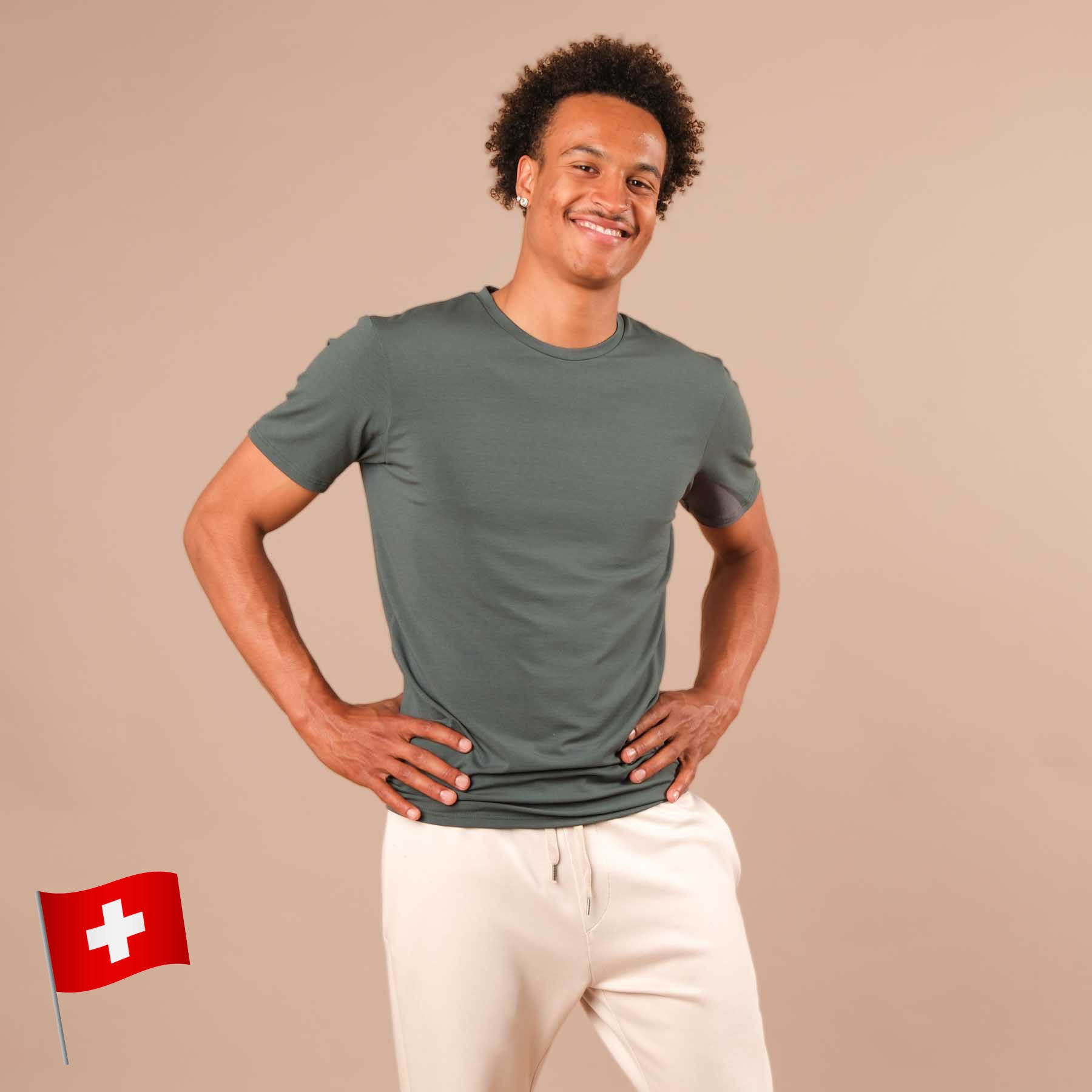 Herren Yoga Shirt Classy kurzarm smaragd