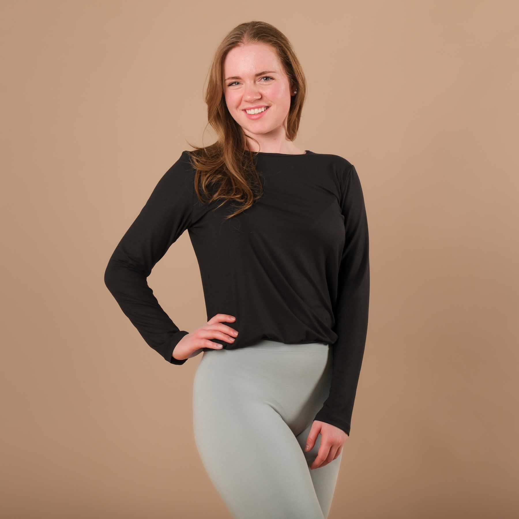 Yoga Shirt Comfy langarm schwarz