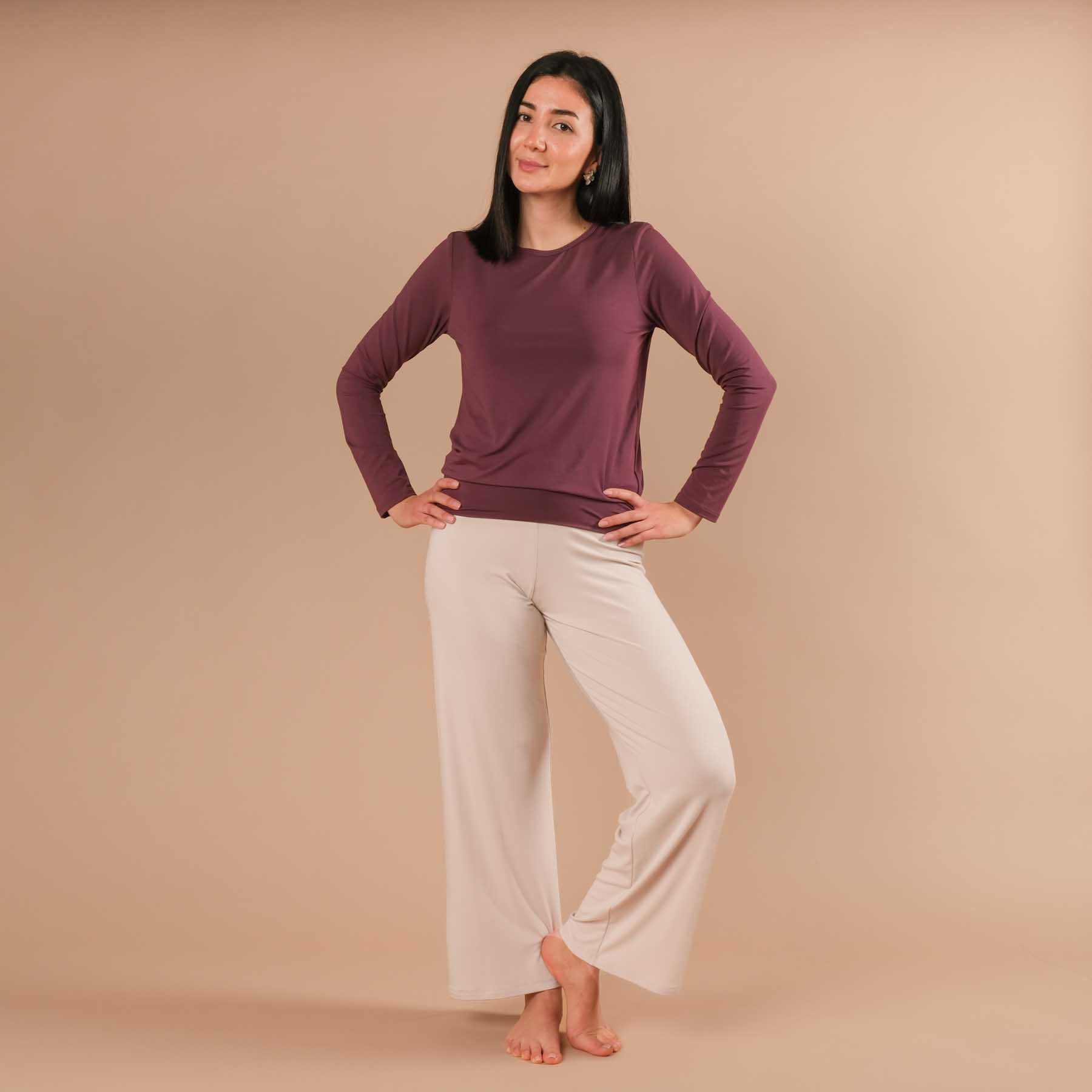 Yoga Shirt Comfy langarm berry