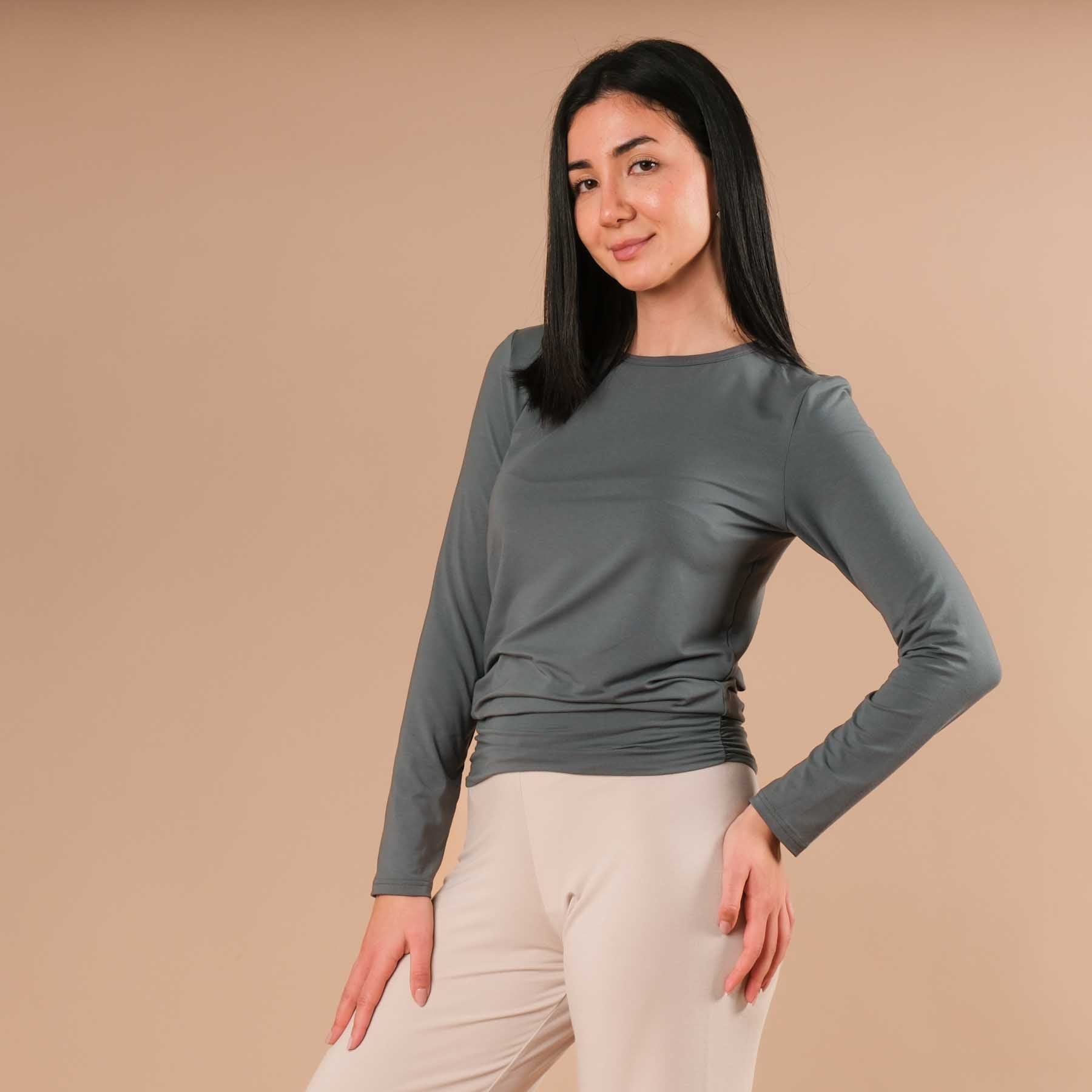 Yoga Shirt Comfy langarm smaragd