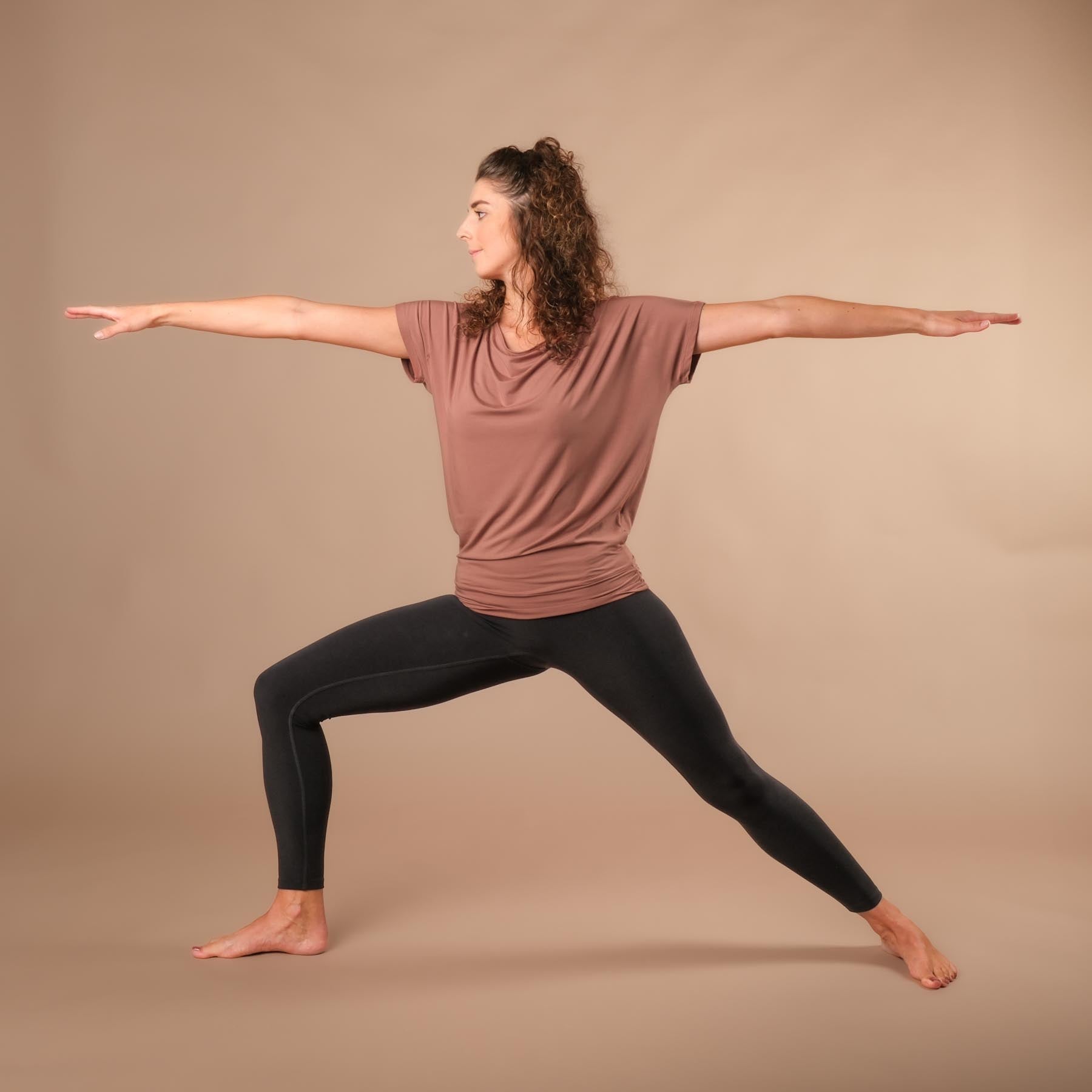 Yoga Wasserfall Shirt, super nachhaltig, in der Schweiz genäht, terracotta