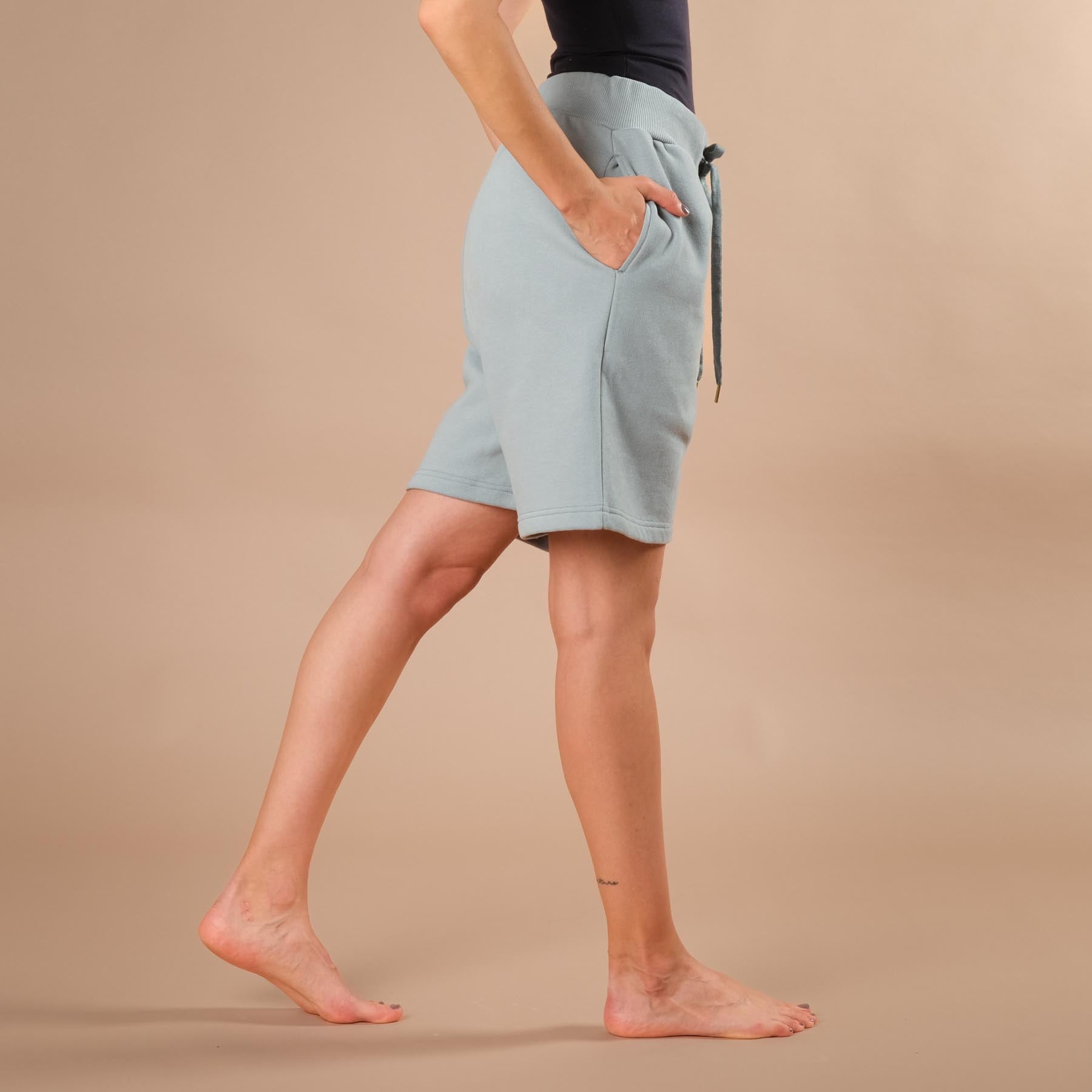 Yoga Shorts aus Baumwolle mint