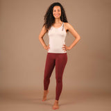 Nachhaltiges Yoga Tank Top Comfy gerafft schwarz made in Switzerland sand