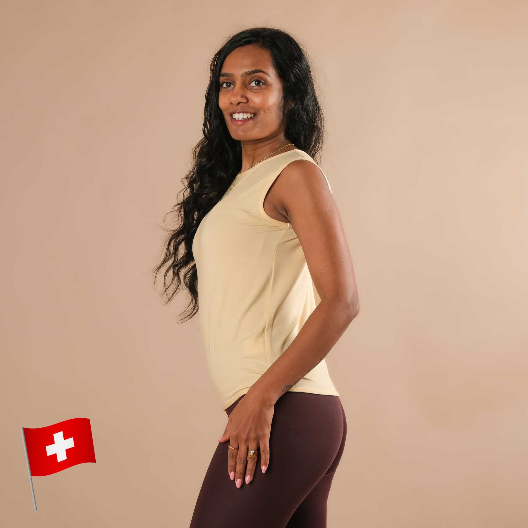 Tank Top Comfy weit nachhaltig in der Schweiz hergestellt butteryellow