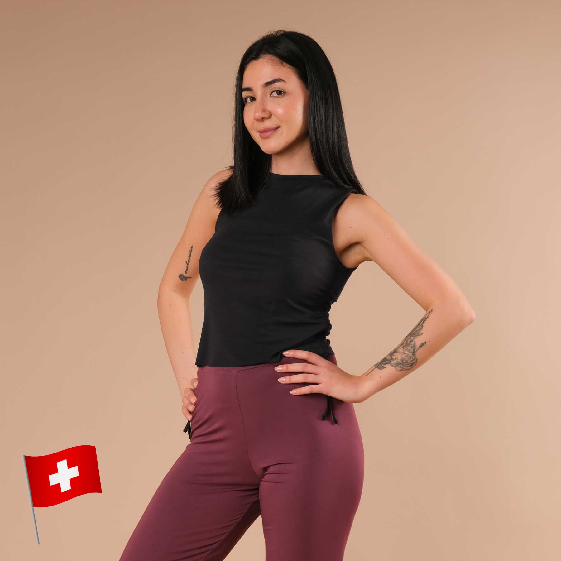 Yoga Crop Top Luna schwarz