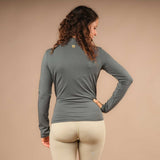 Yoga Wickelshirt langarm smaragd