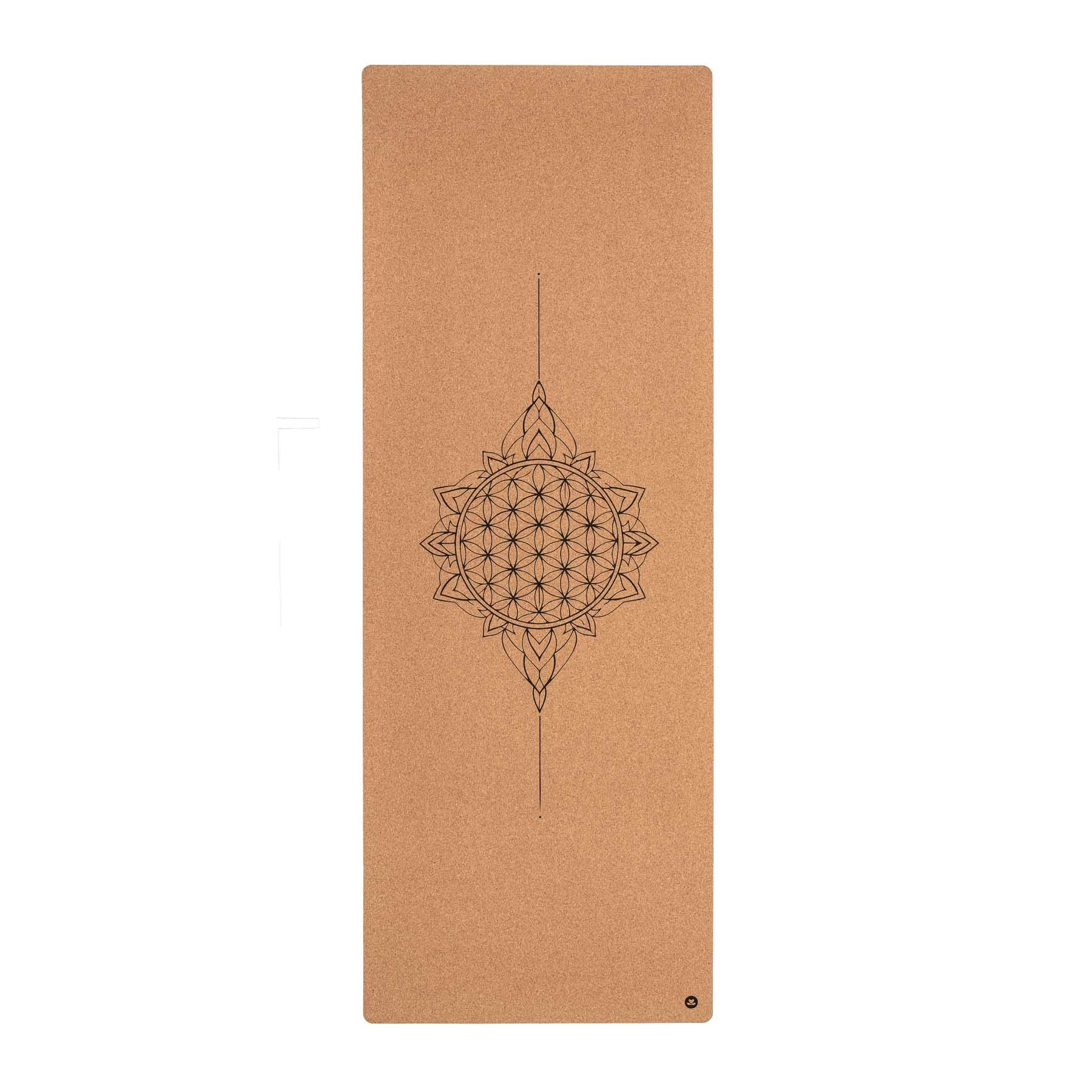 Yogamatte Kork Blume des Lebens Mandala