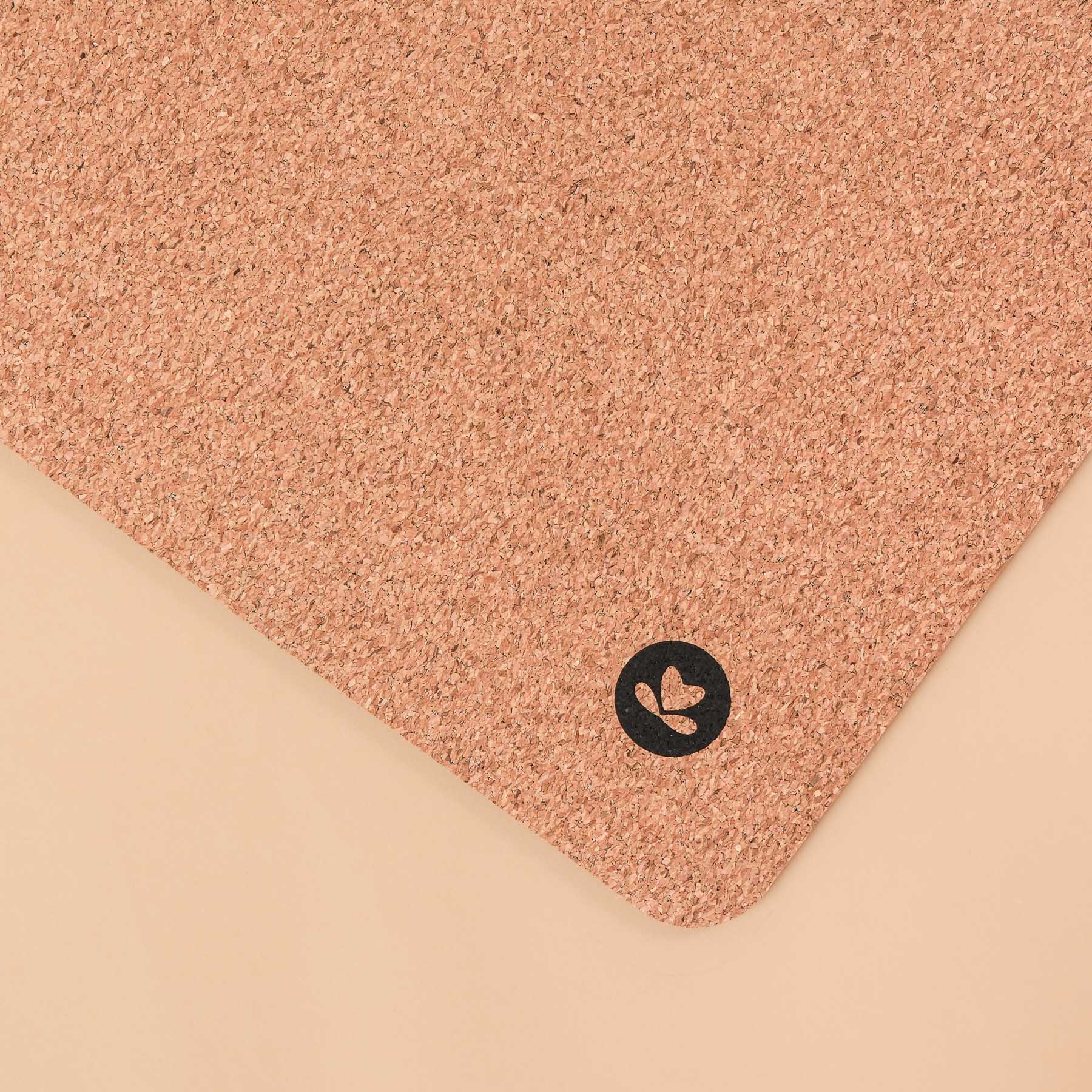 Tappetino da yoga in sughero con motivo Koi Yin Yang e linea di allineamento