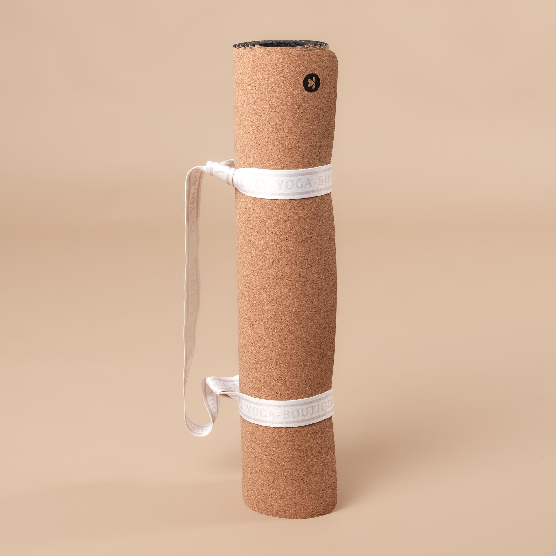 Kork Yogamatte mit Koi Ying Yang Design und Ausrichtungslinie