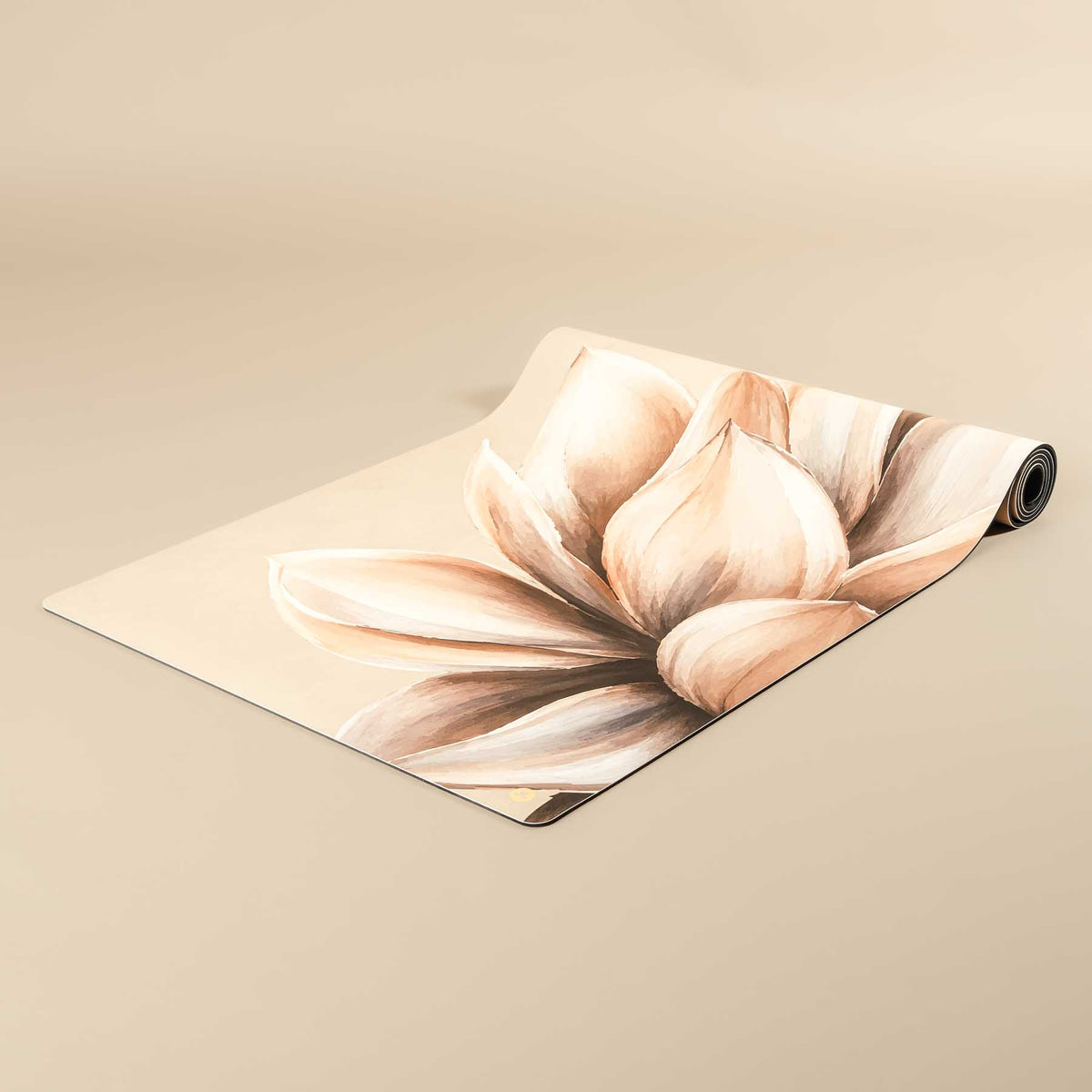 Yogamatte SuperGrip Design Lotus Flower aus Naturkautschuk, super rutschfest