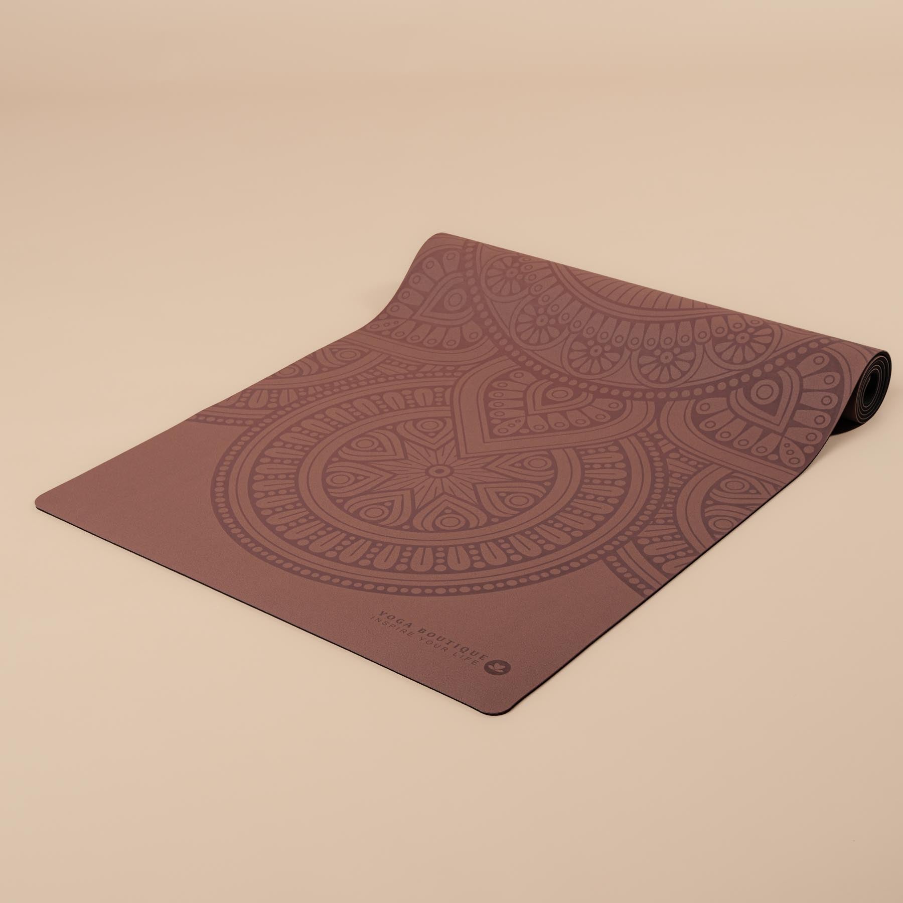 Yogamatte SuperGrip 2.0 Mandala sehr rutschfeste Yogamatte braun