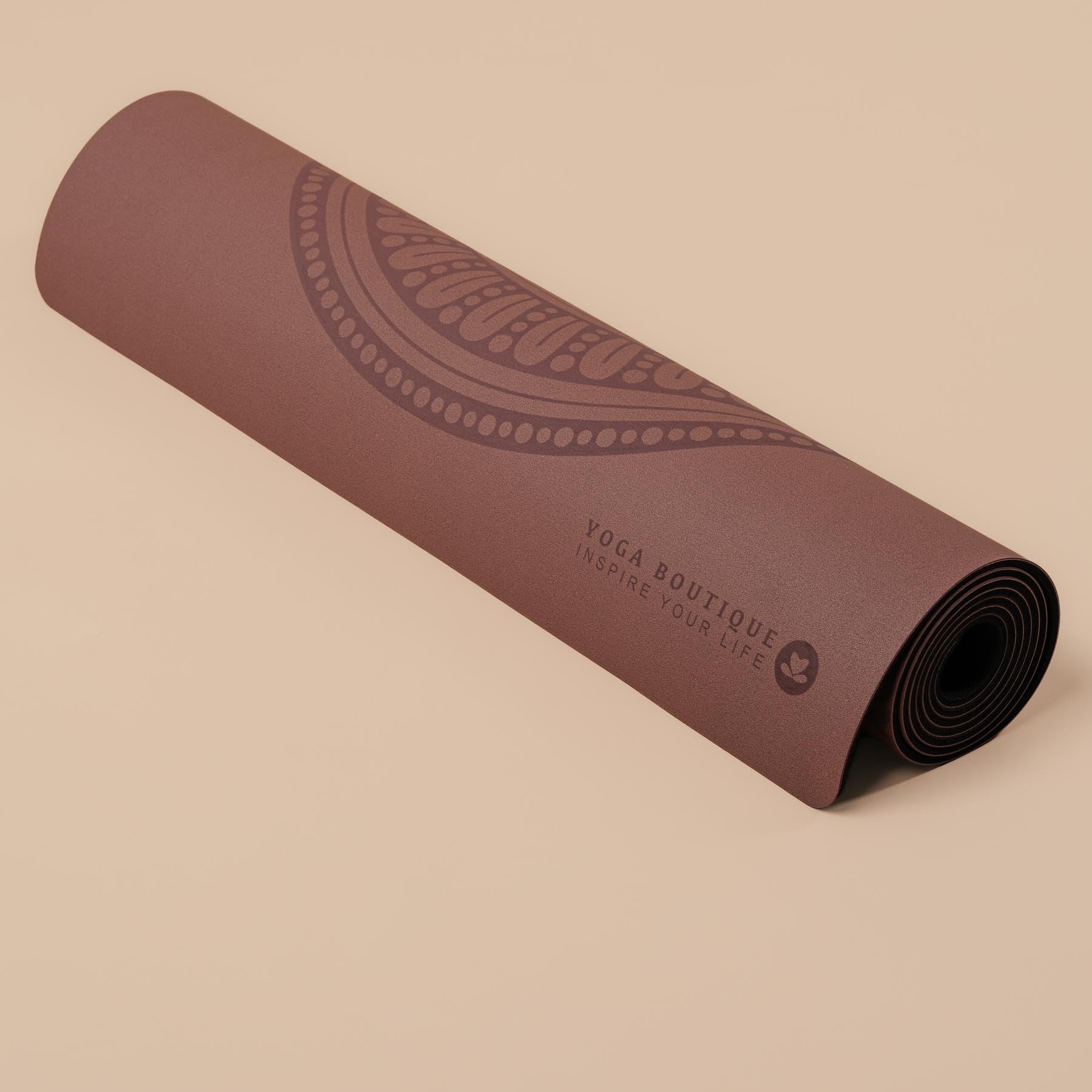 Yogamatte SuperGrip 2.0 Mandala sehr rutschfeste Yogamatte braun
