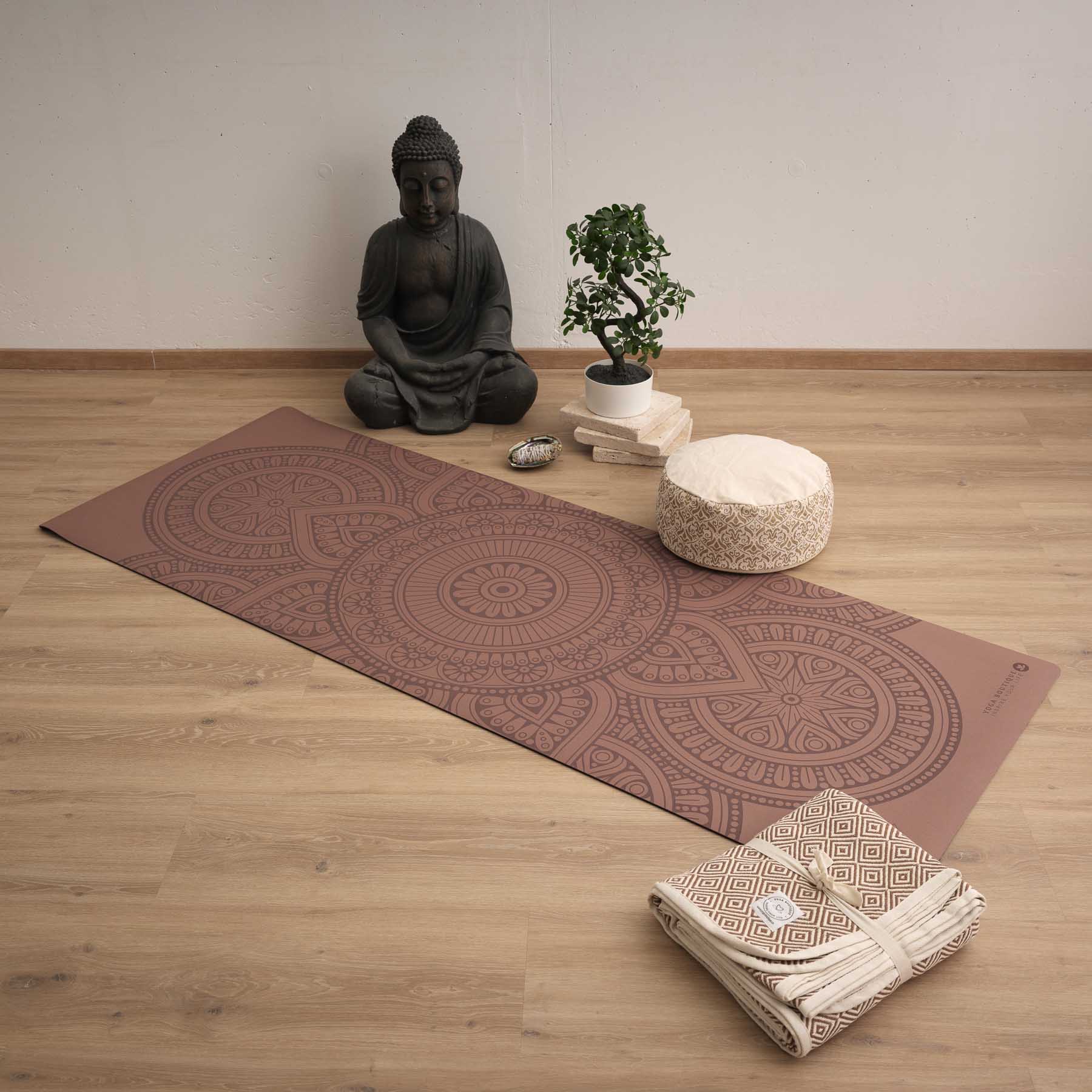 Yogamatte SuperGrip 2.0 Mandala sehr rutschfeste Yogamatte braun