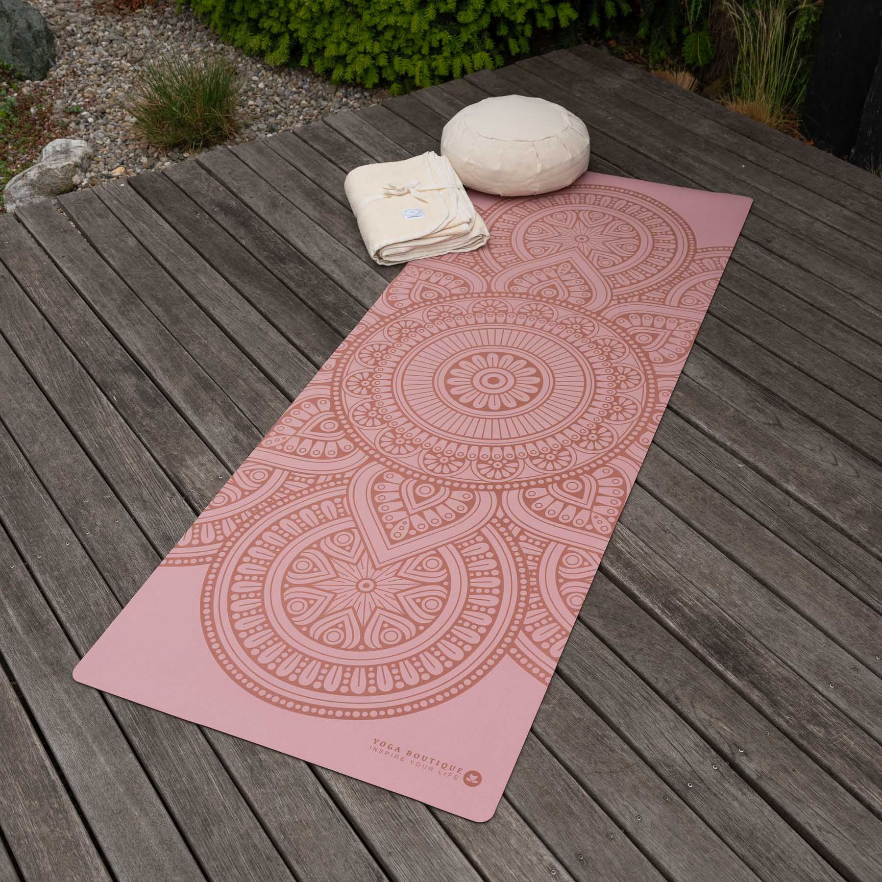 Yogamatte SuperGrip 2.0 Mandala sehr rutschfeste Yogamatte rosa