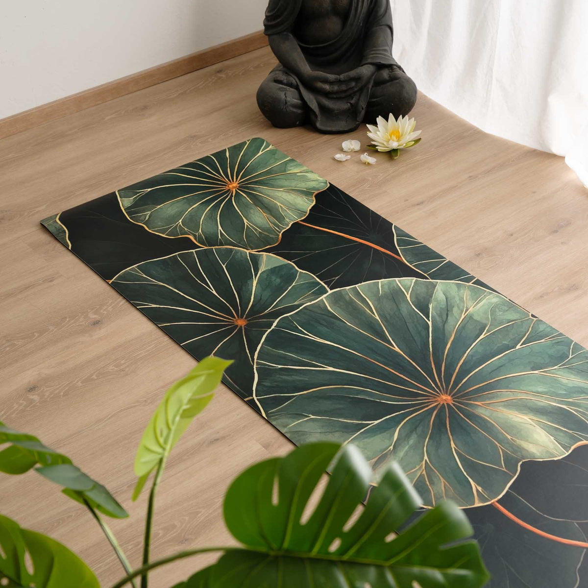 Yogamatte SuperGrip Design Water Lily sehr rutschfest und nachhaltig 