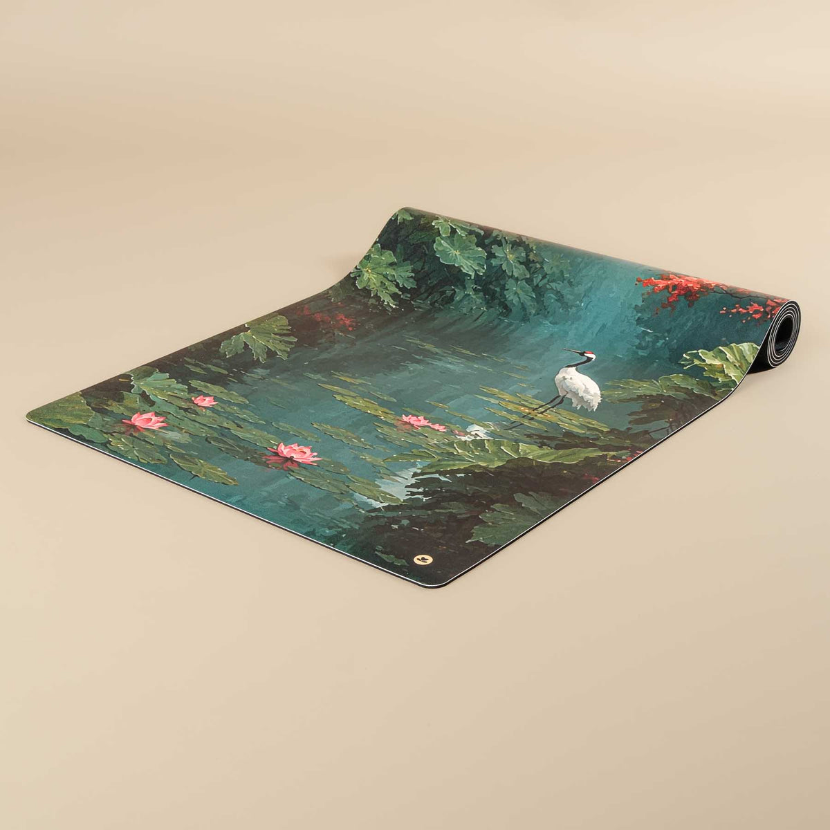 Rutschfeste Yogamatte SuperGrip Design Zen Garden mit Kranich