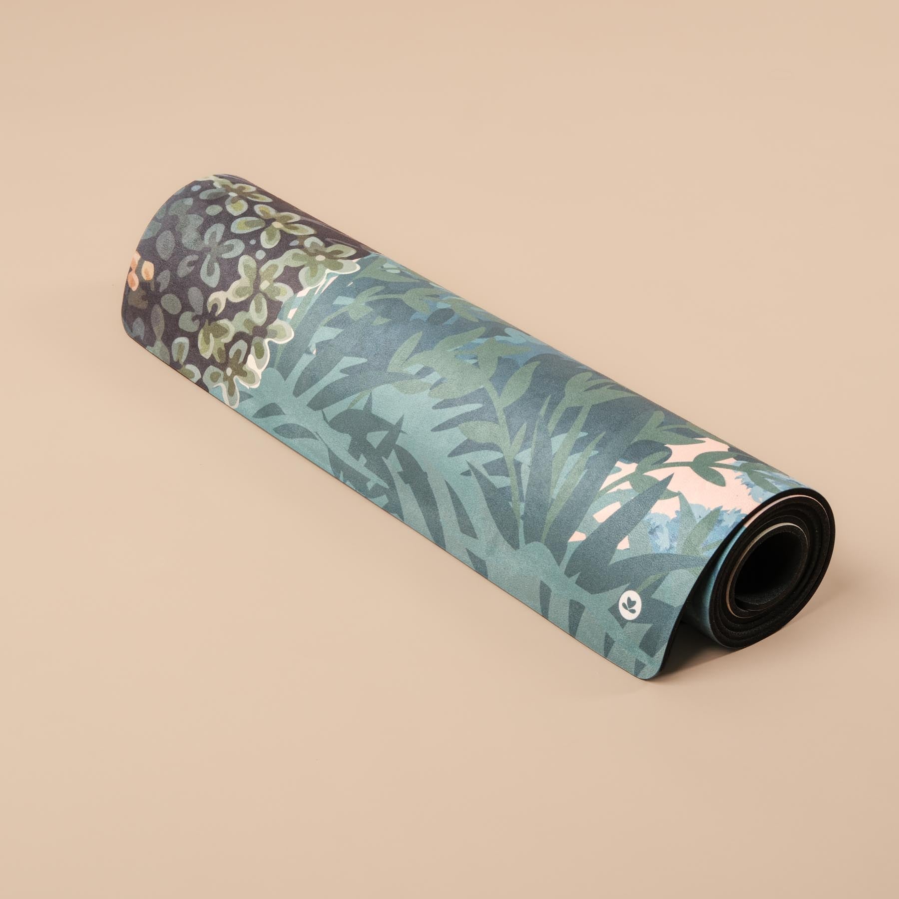 Yogamatte Velours Hybrid aus Naturkautschuk und Mikrofaser Jungle mit Kolibri