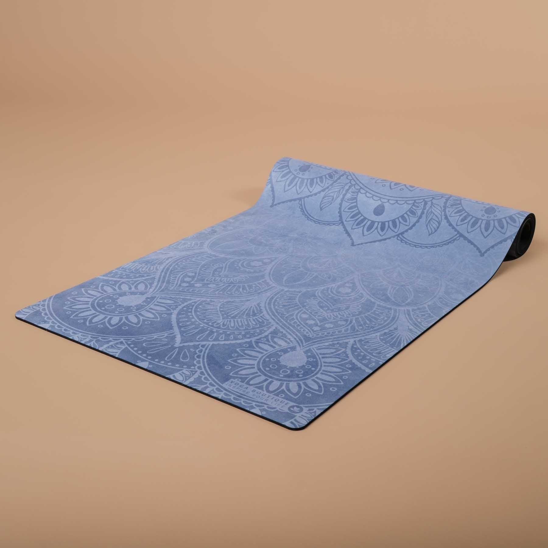 Yogamatte Velours Mandala blau