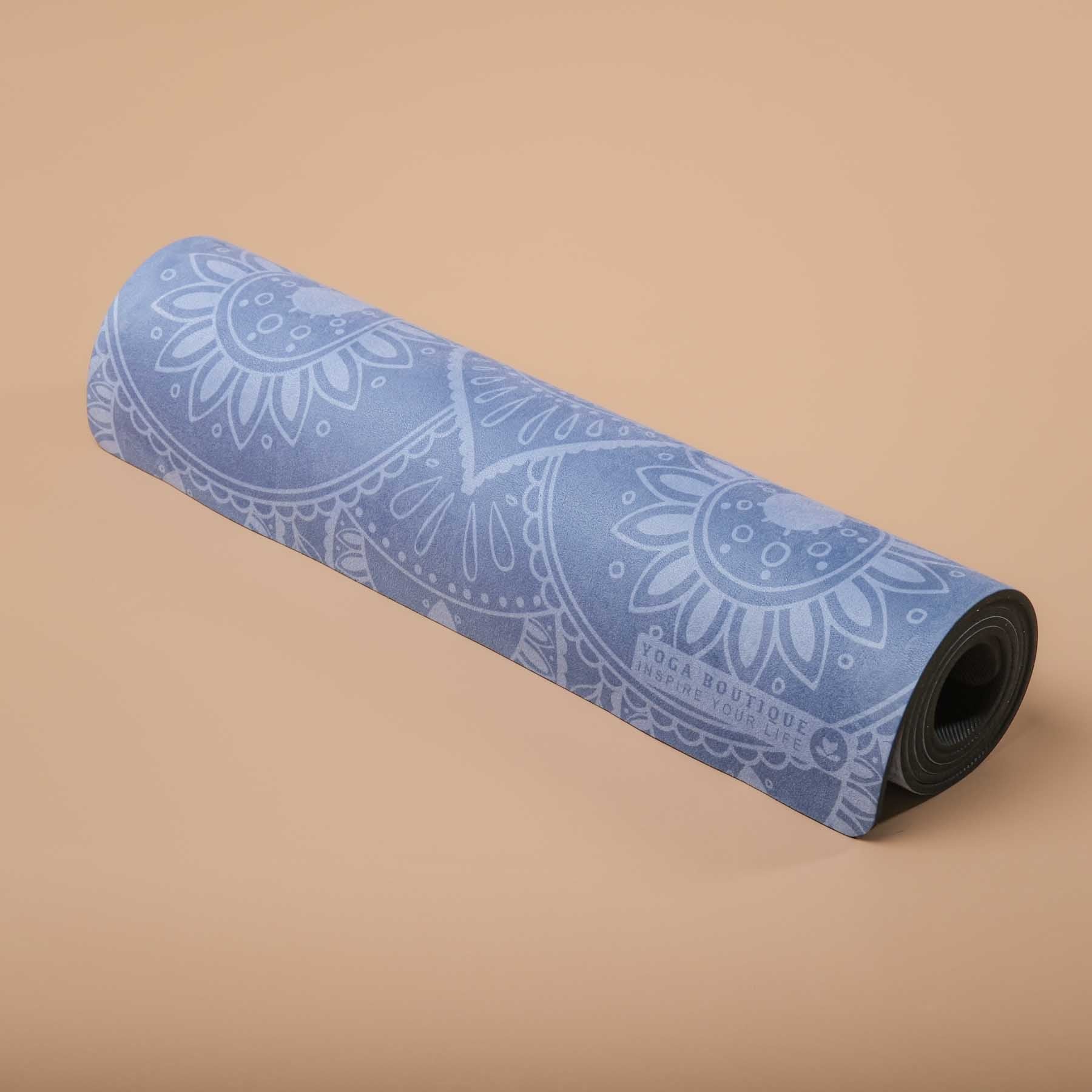 Yogamatte Velours Mandala blau