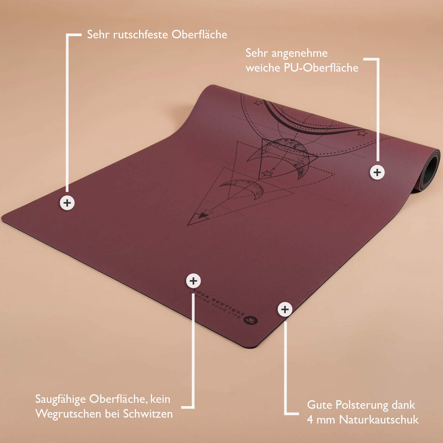Yogamatte SuperGrip 2.0 Moon berry