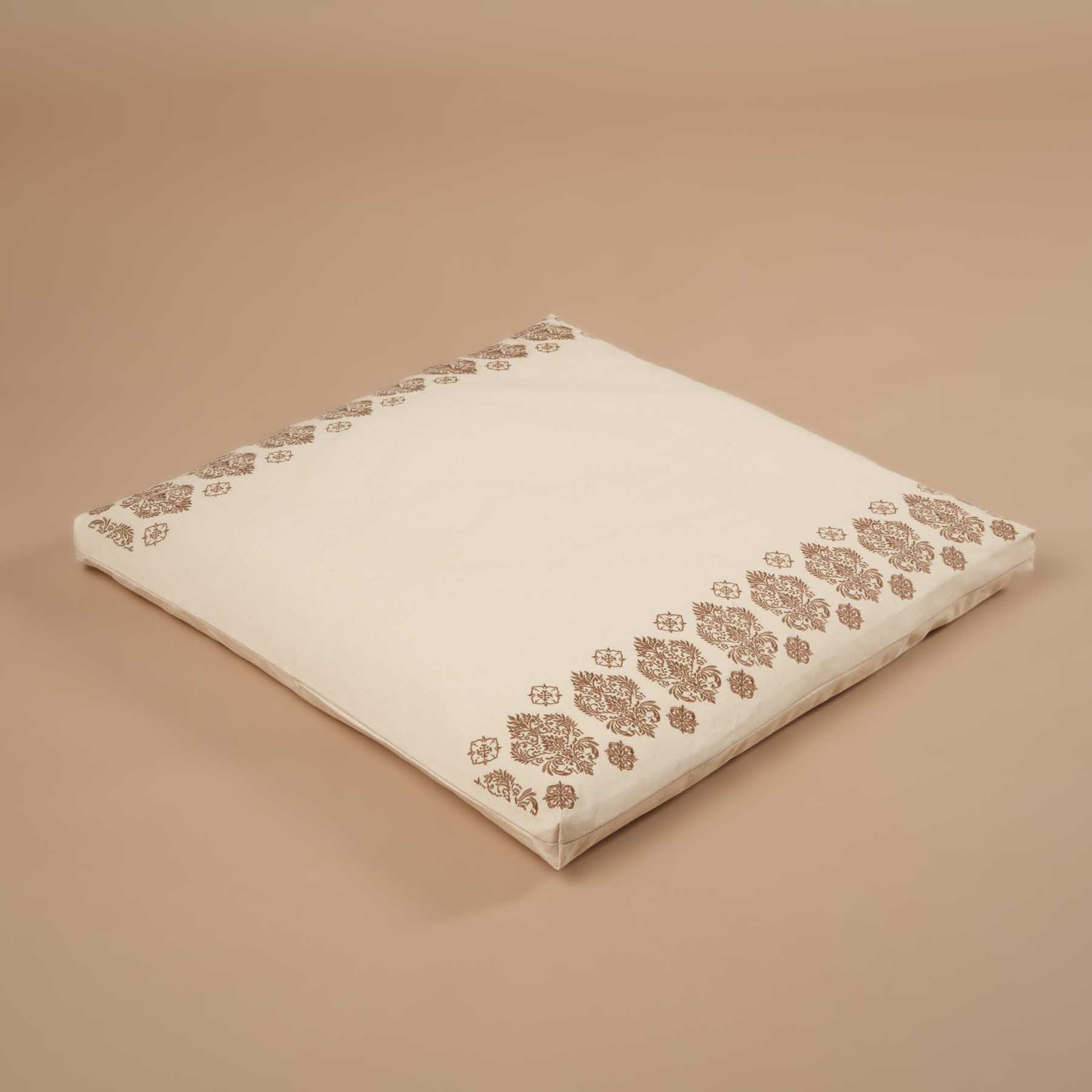 Meditationsmatte Zabuton Fleur-de-Lys braun