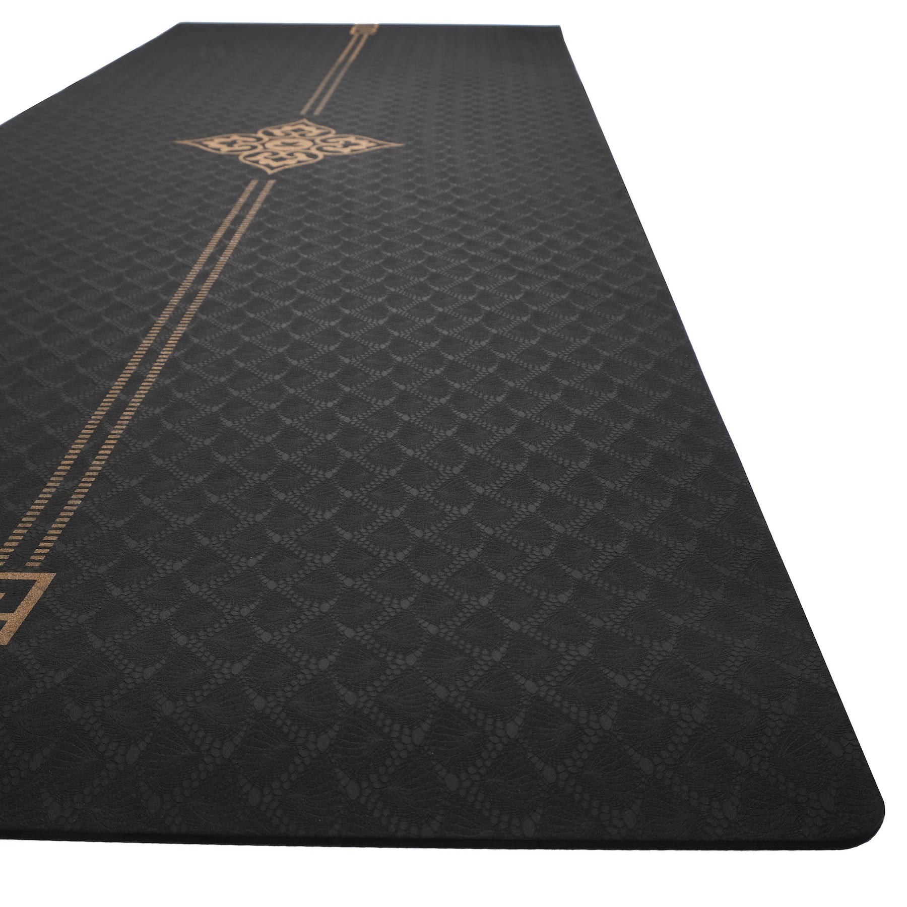 Yogamatte TPE gold Print schwarz