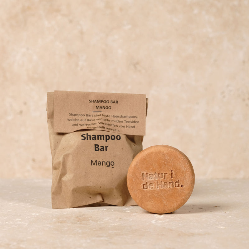Haarseife - Shampoo Bar - Mango. Beste Inhaltsstoffe für die ganze Familie, in der Schweiz produziert.