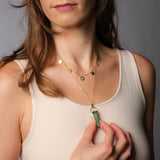 Halskette mit Yoga Symbolen mit Coins gold