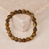Edelstein Armband Landschaftsjaspis Buddha