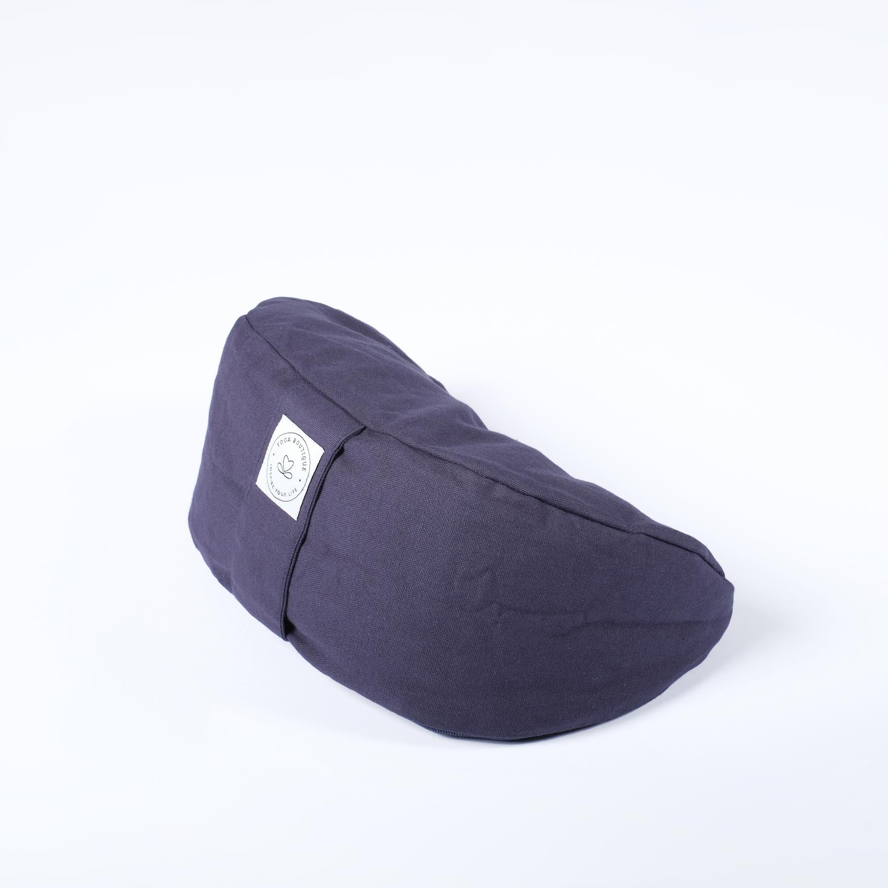 Meditationskissen Halbmond uni aus Baumwolle navy blau